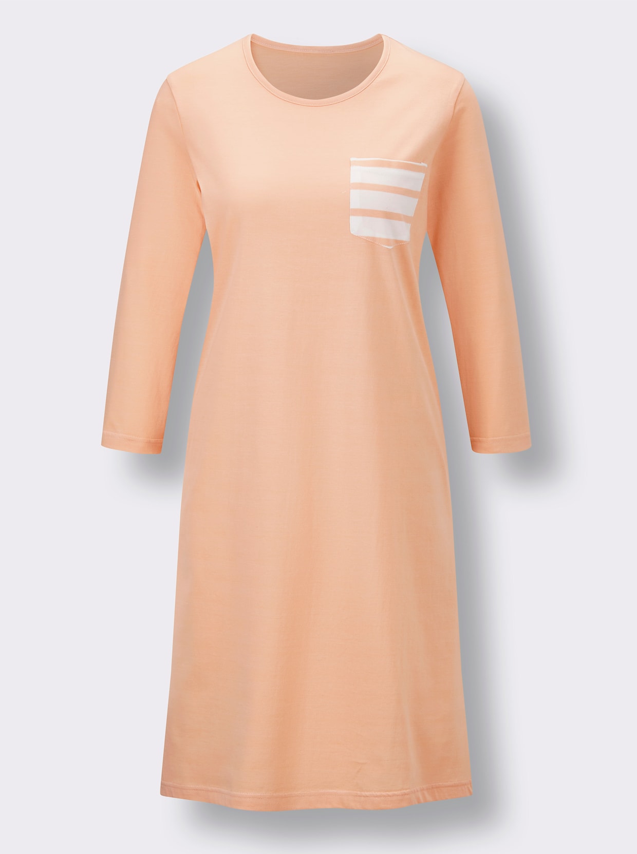 wäschepur Sleepshirts - apricot + apricot-ecru-gestreift