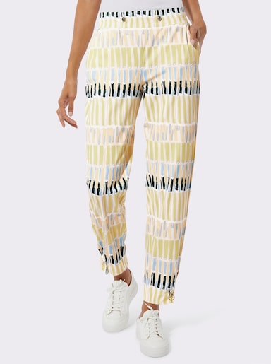 Jogg Pants - ecru-moos-bedruckt