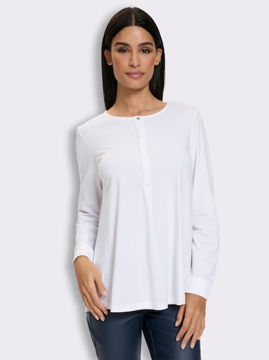 heine Langarmshirt mit Plisseefalten hinten - ecru