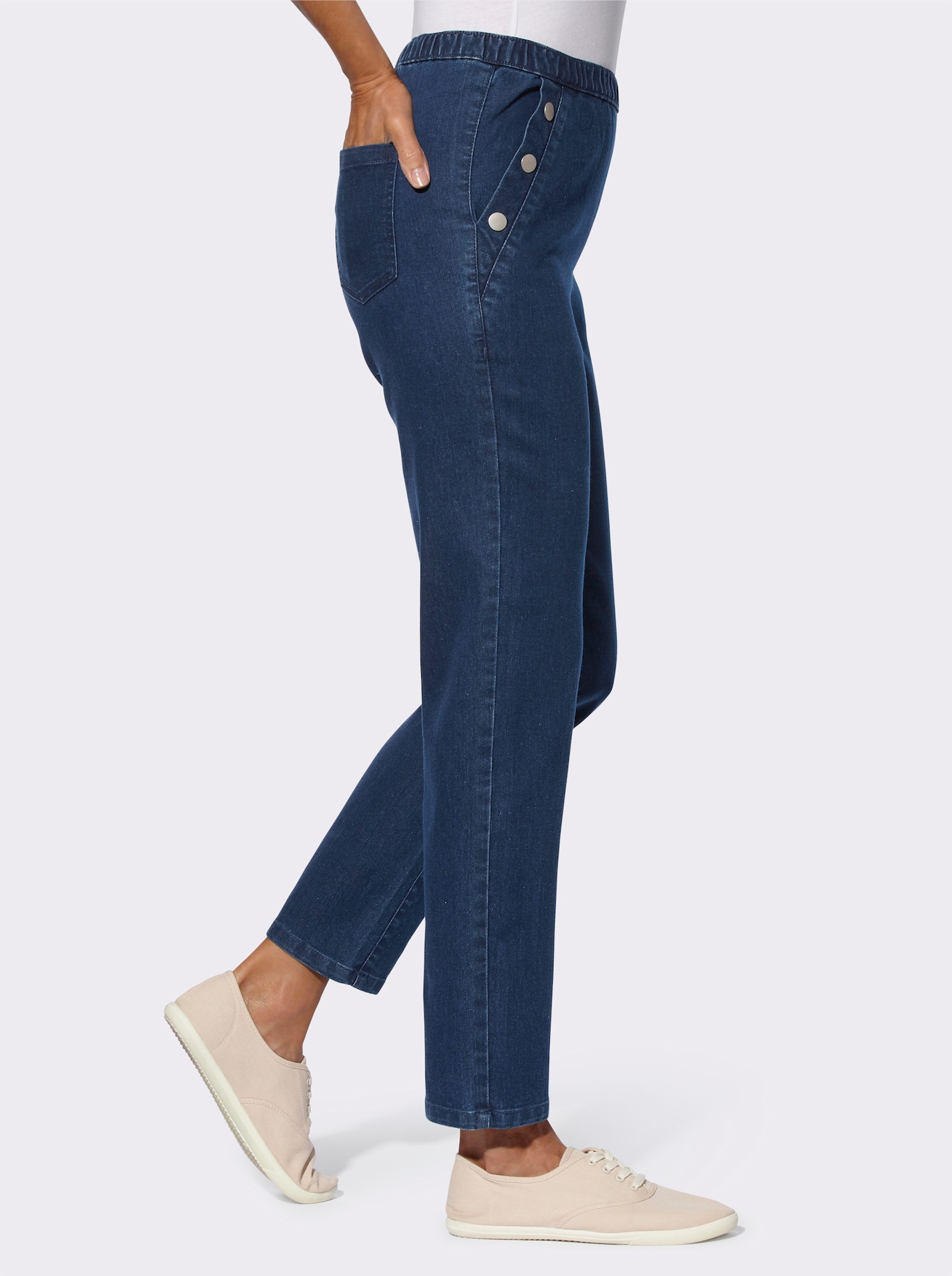 Jeans in verkürzter Form - blue-stone-washed