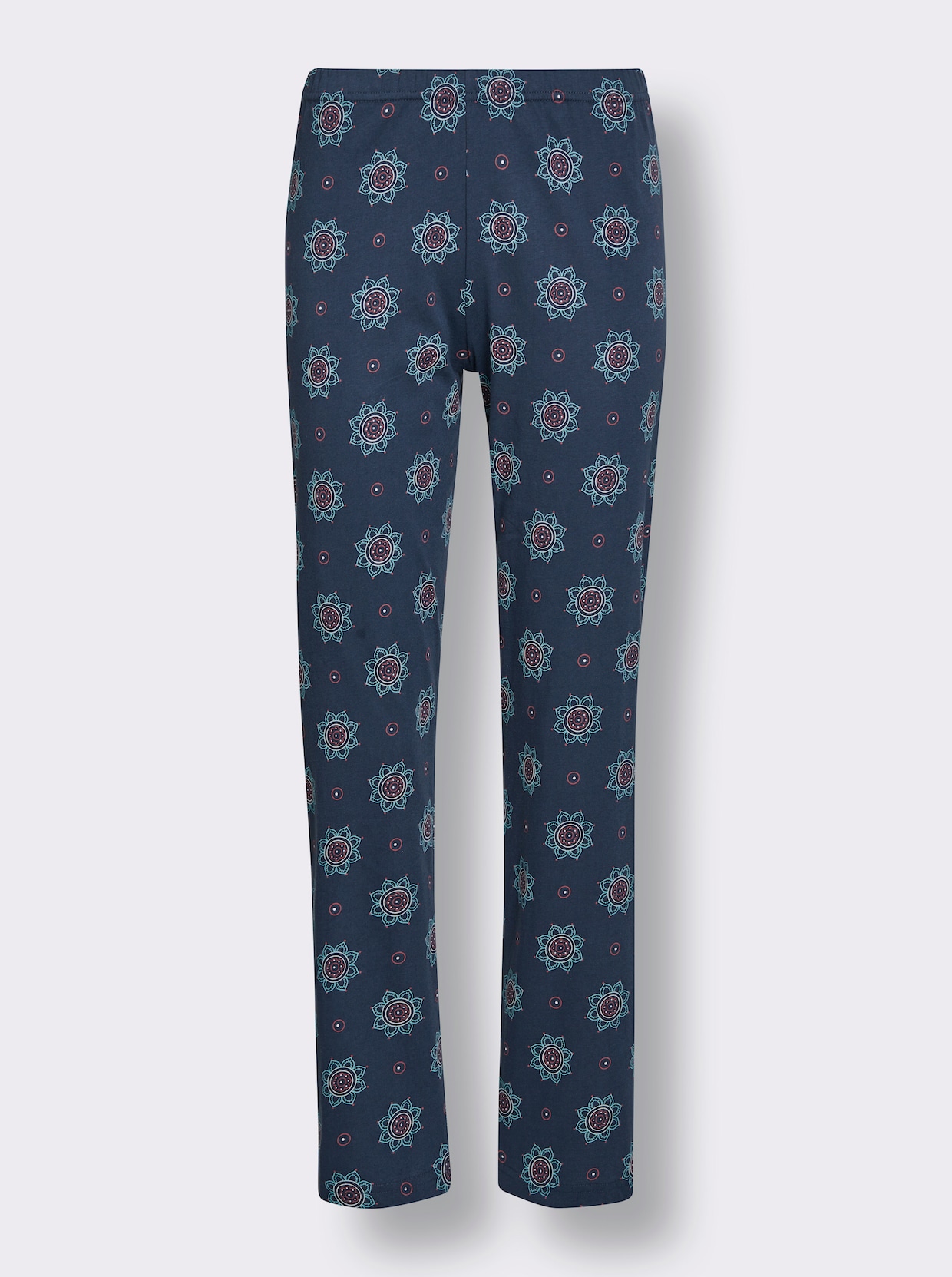 Comtessa Pyjama - turquoise/marine bedrukt