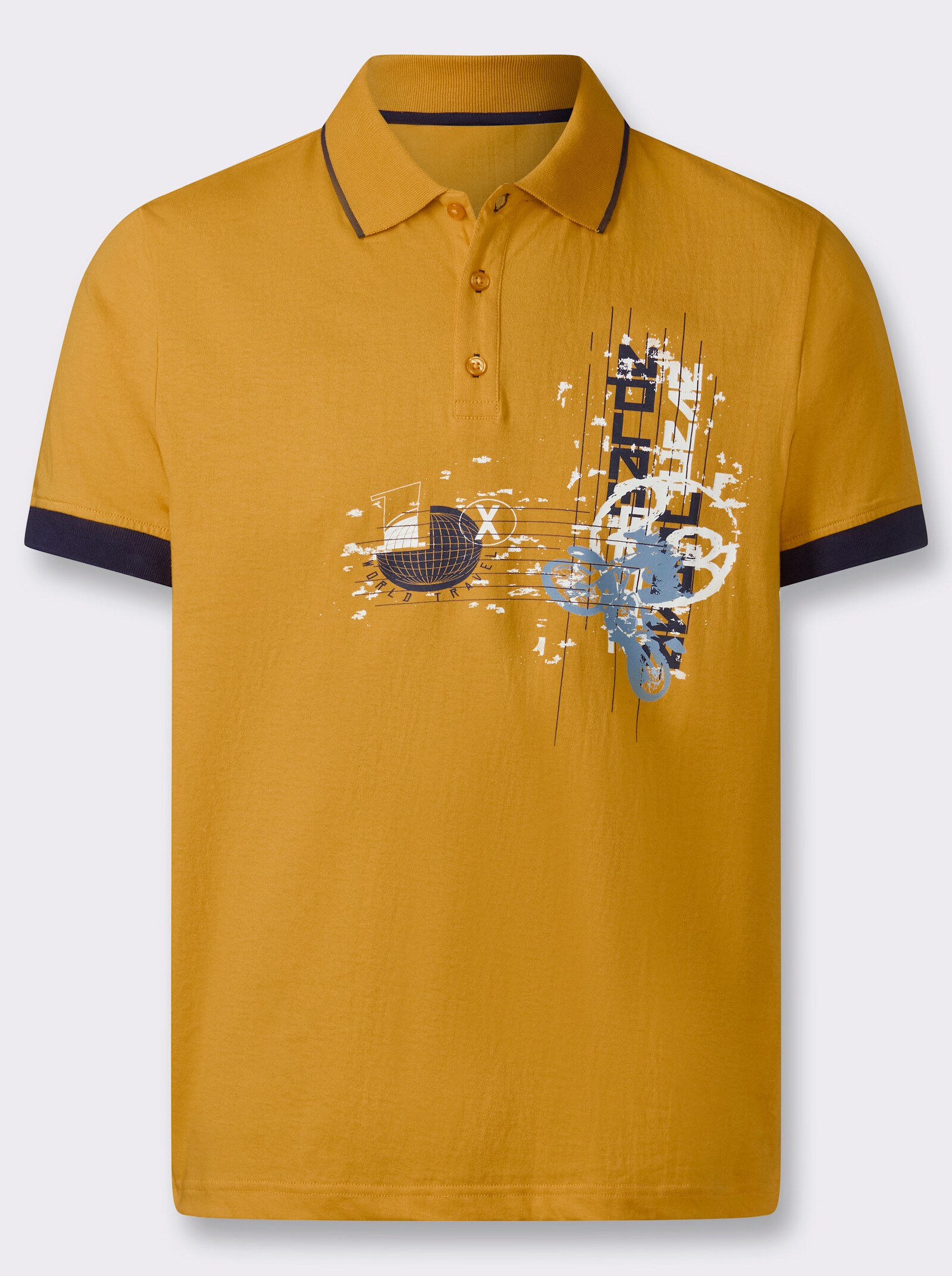 Poloshirt mit Print - ocker-bedruckt