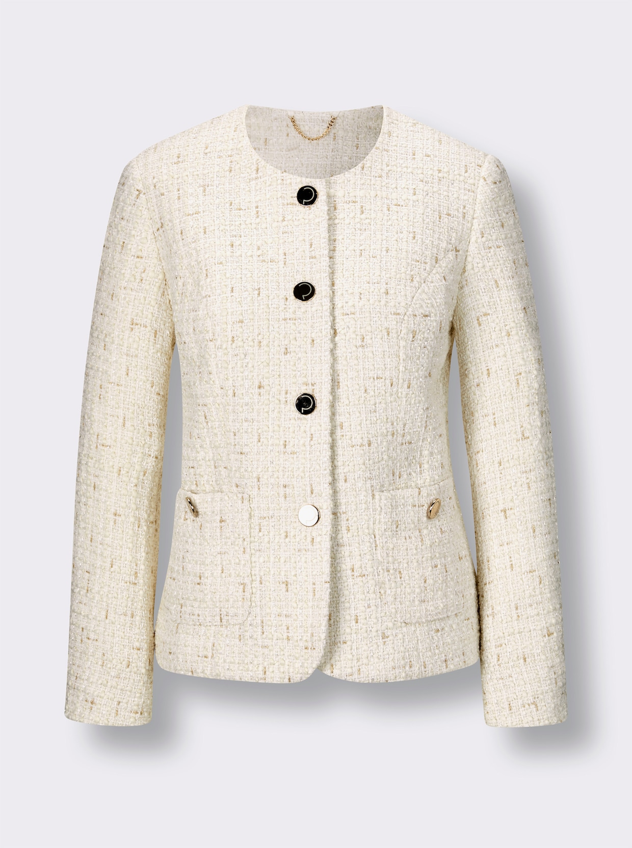 CREATION L PREMIUM Bouclé-Blazer - ecru