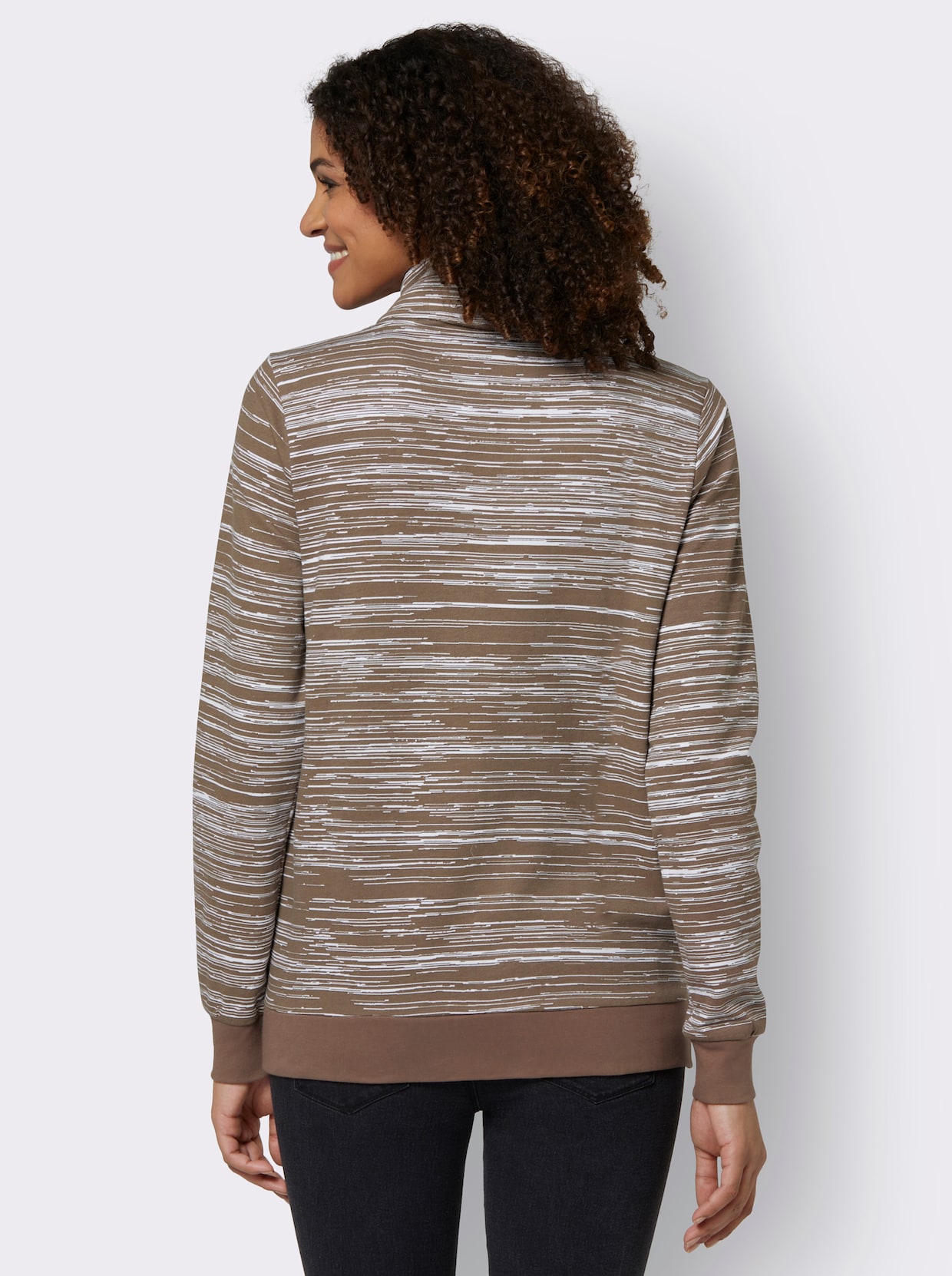 Sweatshirt - bruin/ecru geprint