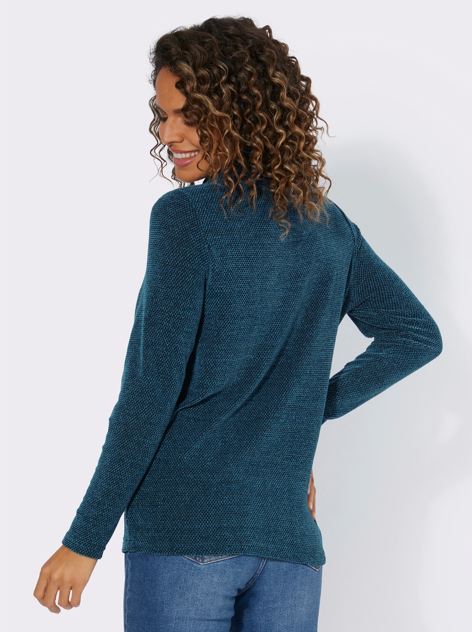 Langarm-Pullover in flauschig weicher Qualität - topas-meliert