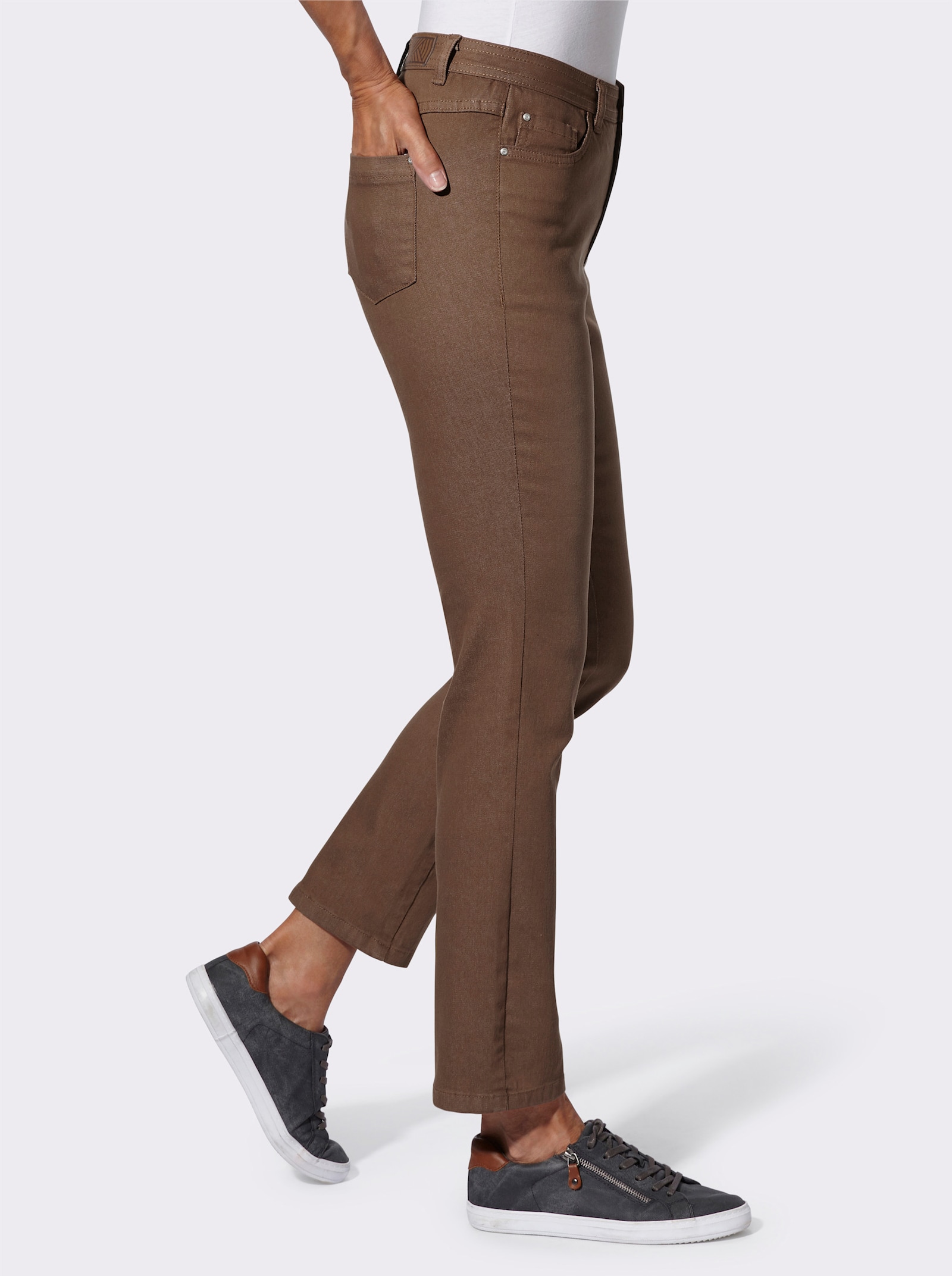 Jeans in 5-pocketsmodel - brown-denim