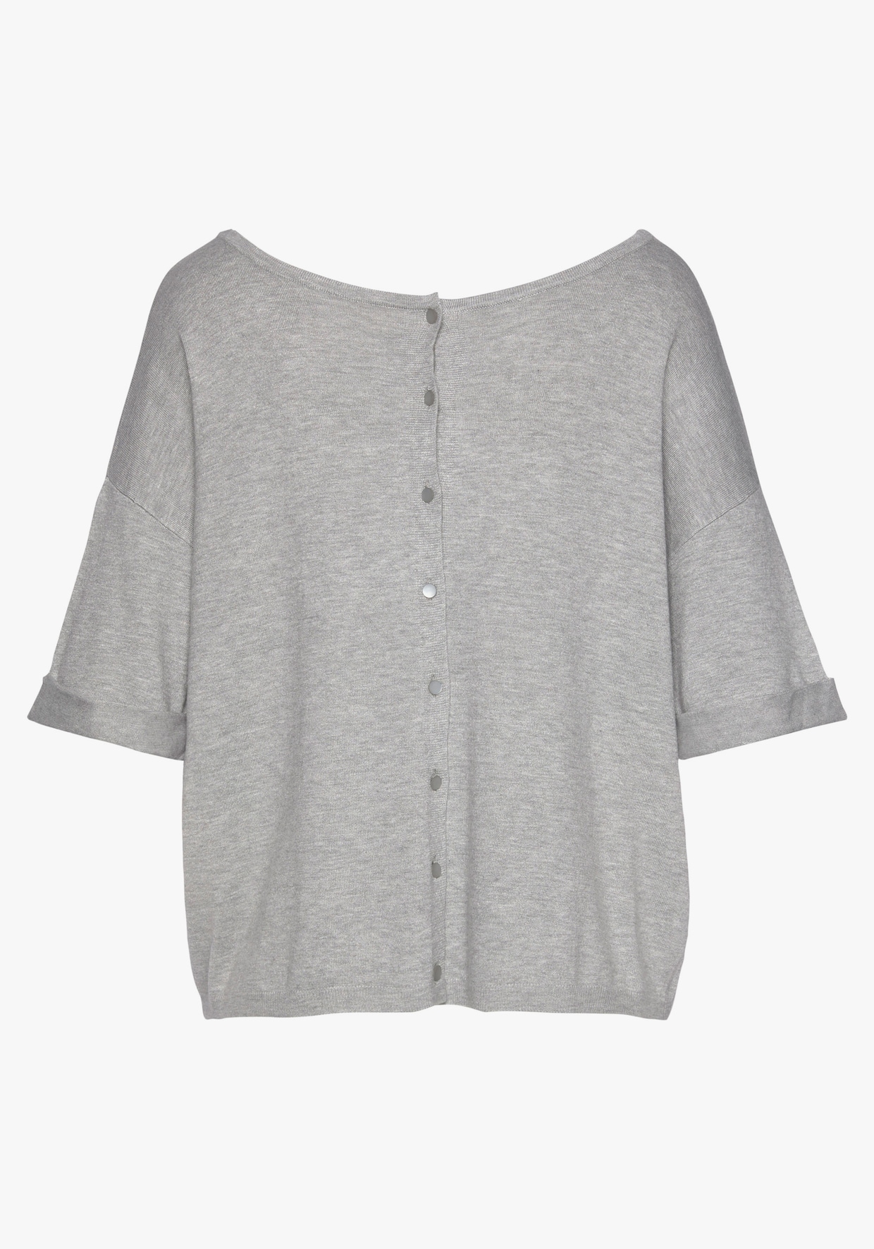 Vivance Kurzarmpullover - grau-meliert