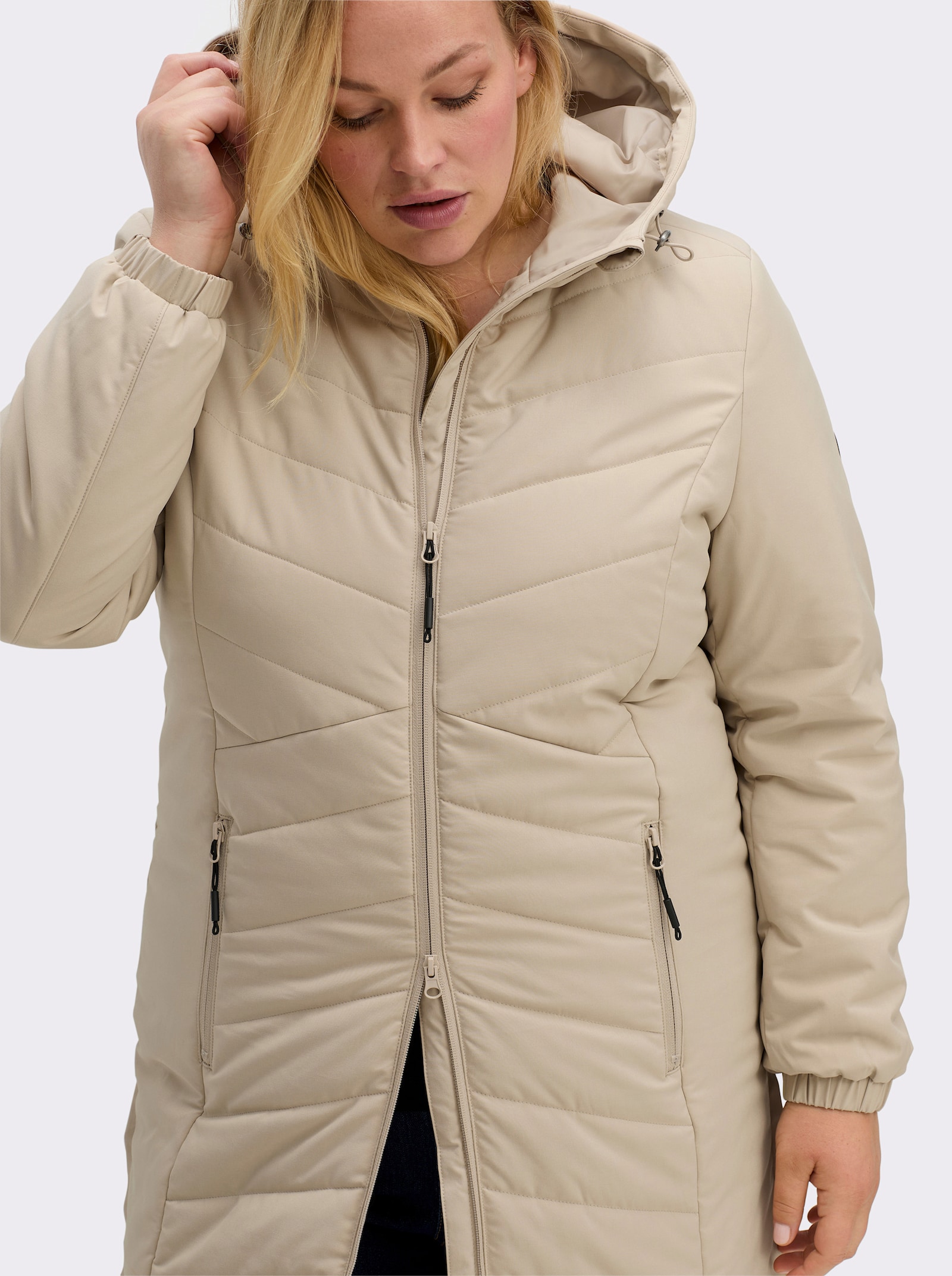 sheego Steppjacke im leichten A-Schnitt - beige
