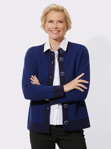 Strickjacke mit Modal-Anteil - royalblau