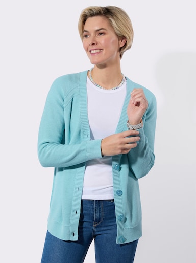 Strickjacke - aquamarin