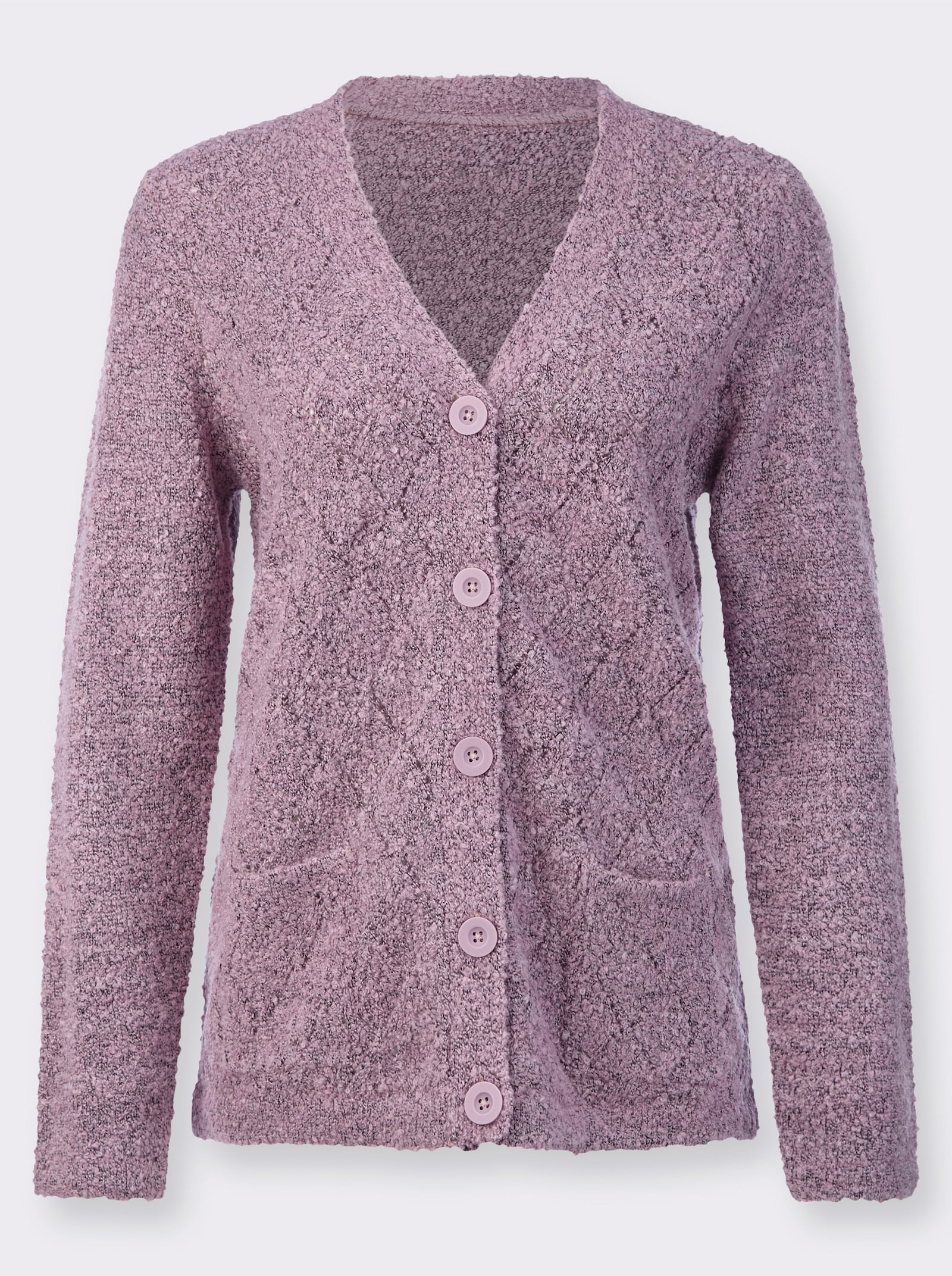 Vest in bouclélook - mauve gemêleerd