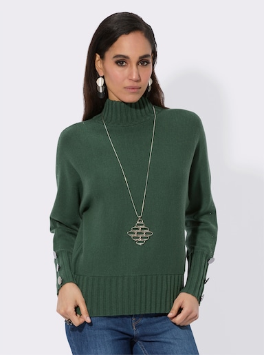 Stehkragenpullover im hochwertigen Modal-Mix - moos
