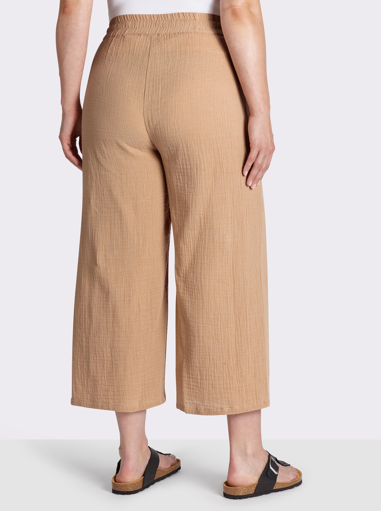 Culotte in Struktur-Qualität - camel