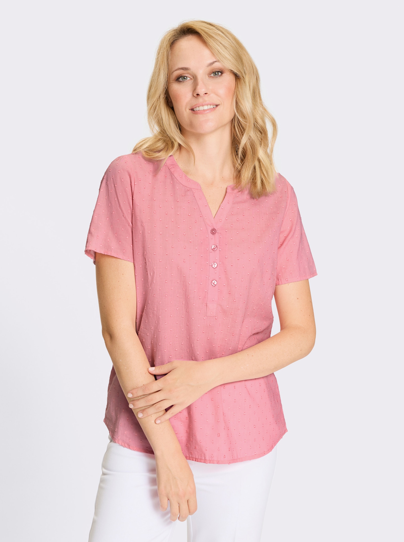 Blúzka, krátke rukávy, štruktúra - ružové drevo