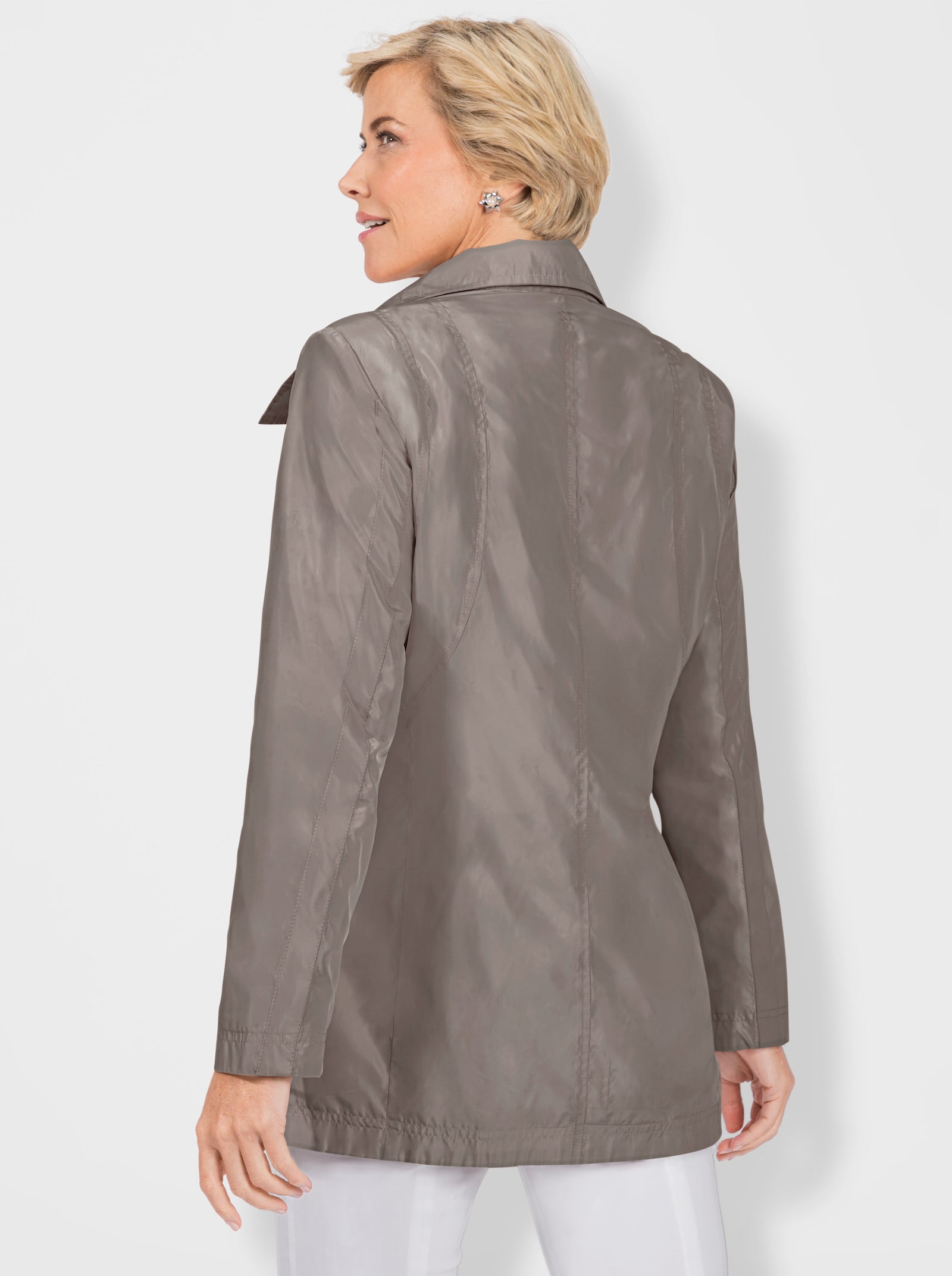 Übergangsjacke mit Schal - taupe