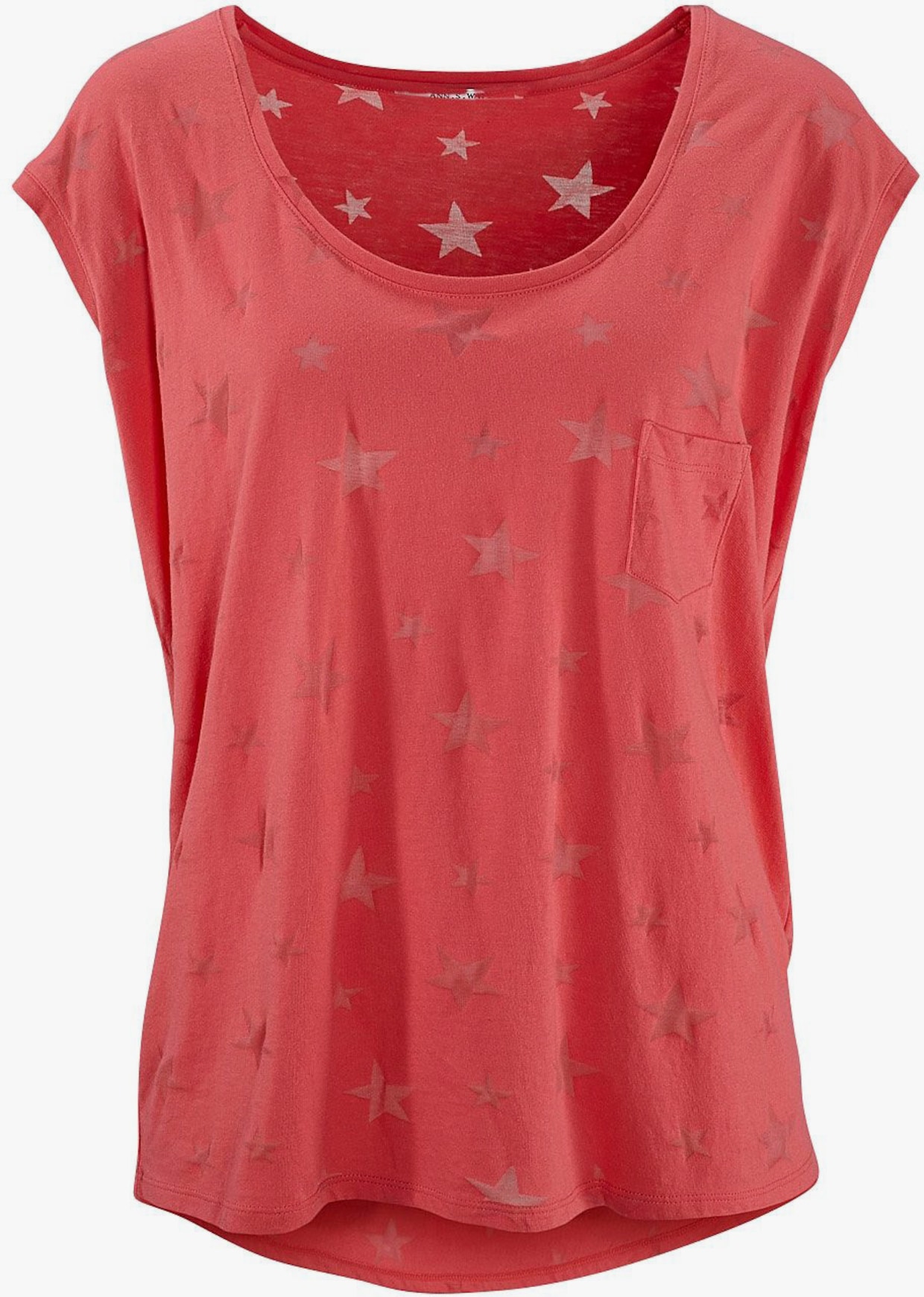 Beachtime Shirt met korte mouwen - koraal, zwart