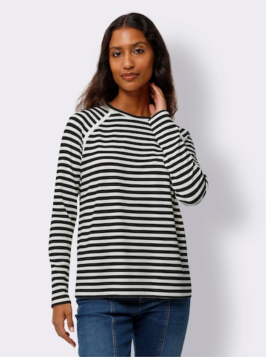 heine Ringelshirt - schwarz-ecru-gestreift