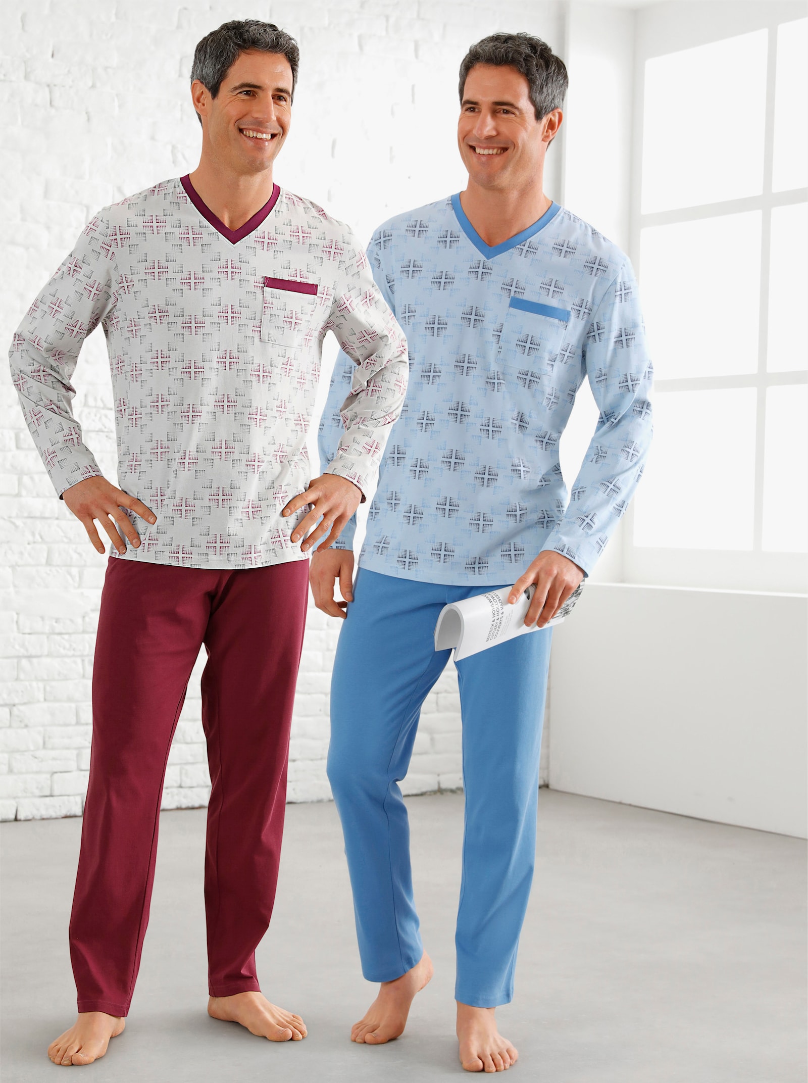 KINGsCLUB Pyjama's - blauw + bordeaux