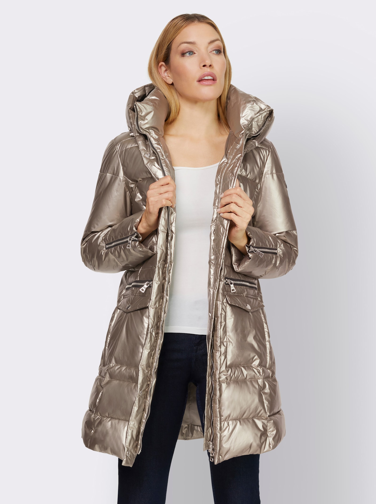 heine Winterjacke in Metallic-Optik - metallicfarben