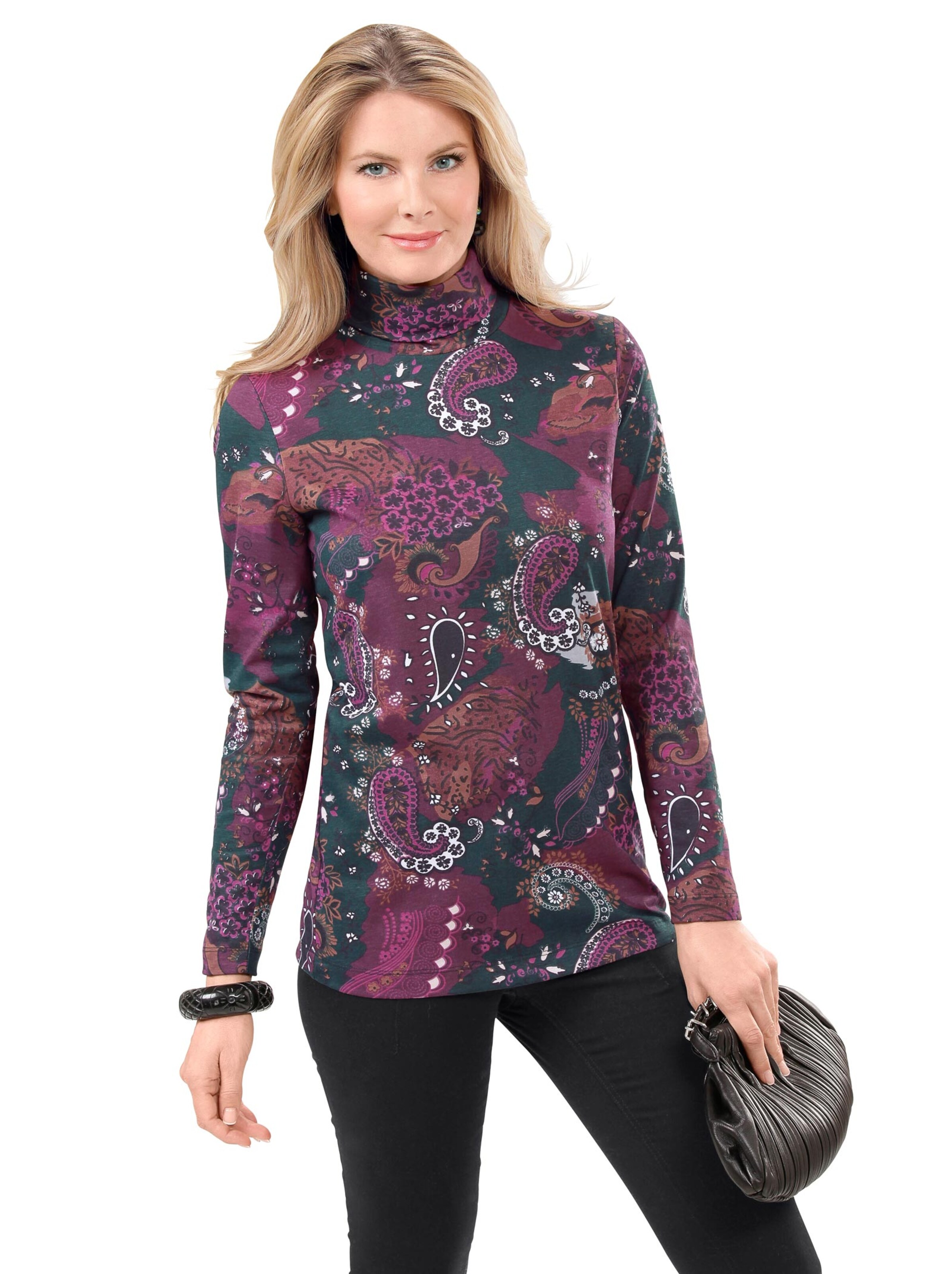 Shirt - weinrot-bedruckt