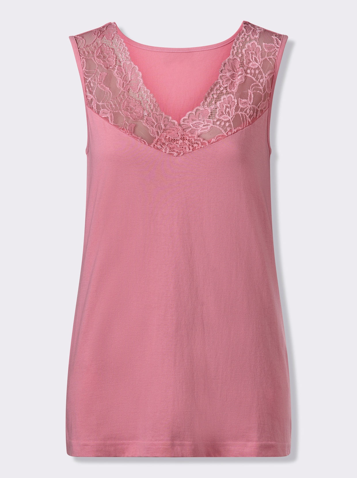 Shirttop mit Spitze - altrosa