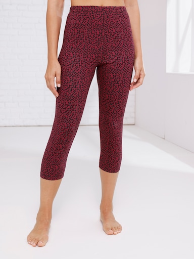 Leggings im grafischen Druckmuster - kirsche-schwarz-bedruckt