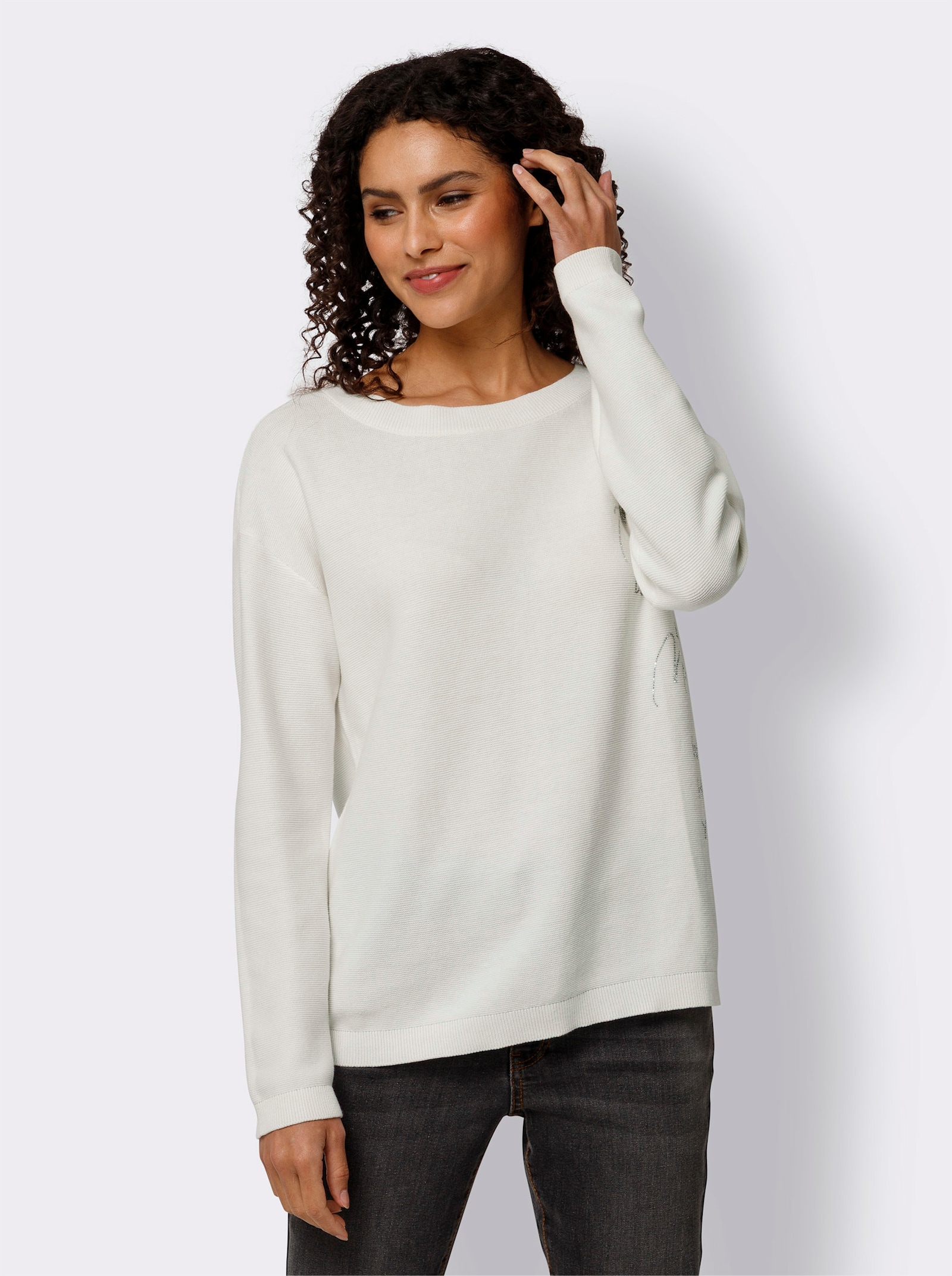 heine Pull avec inscription - écru