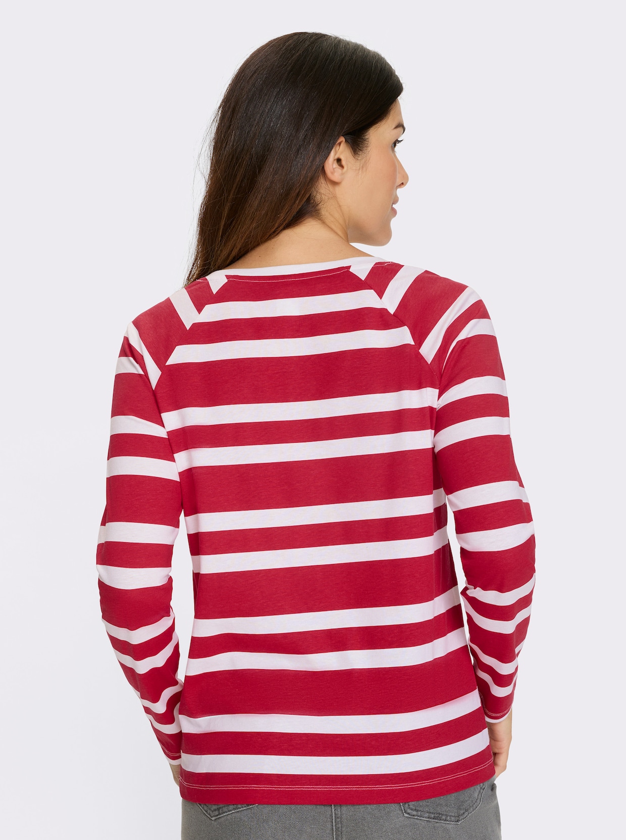 Streifenshirt - rot-weiß-geringelt