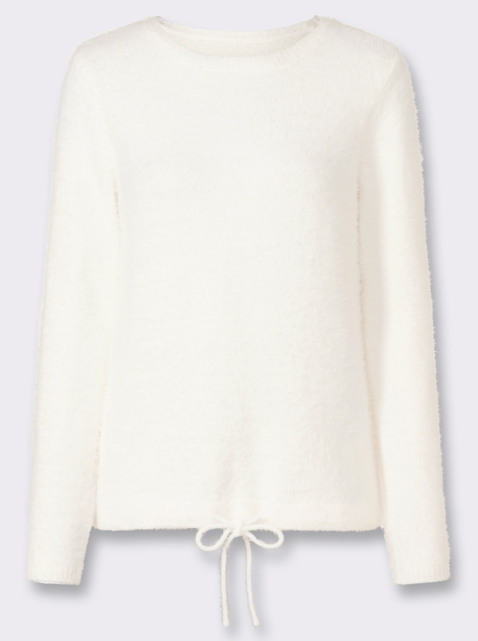 Pullover aus flauschigem Garn - ecru