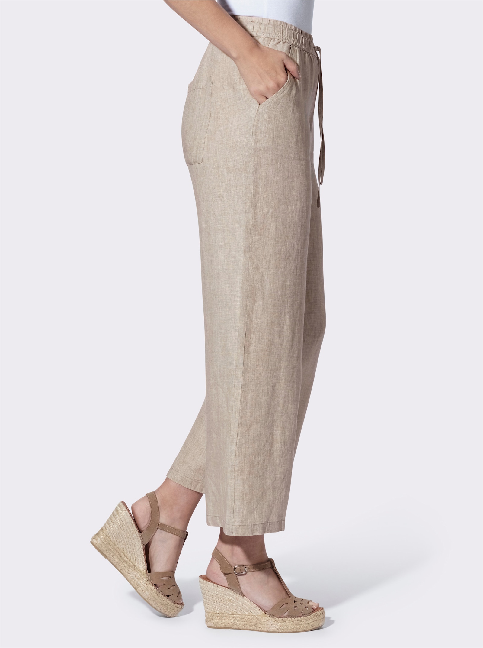 heine Leinenhose mit weitem Bein - sesam