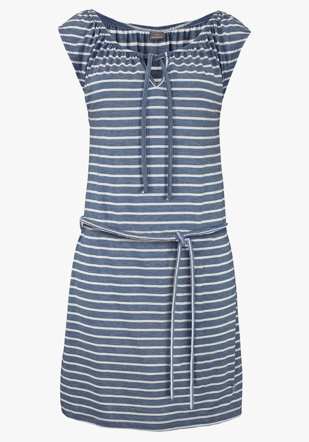 Venice Beach Jersey jurk - blauw/wit gestreept