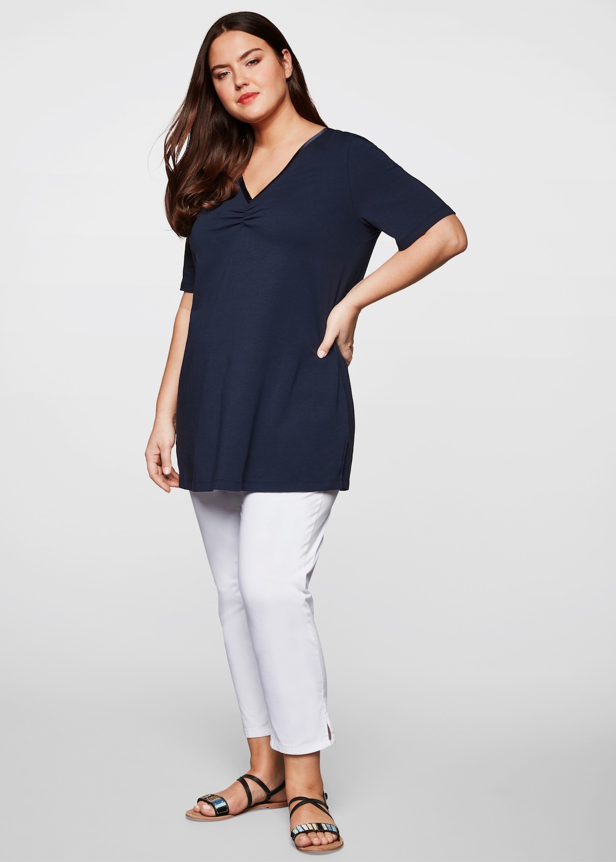 sheego Longshirt - marine