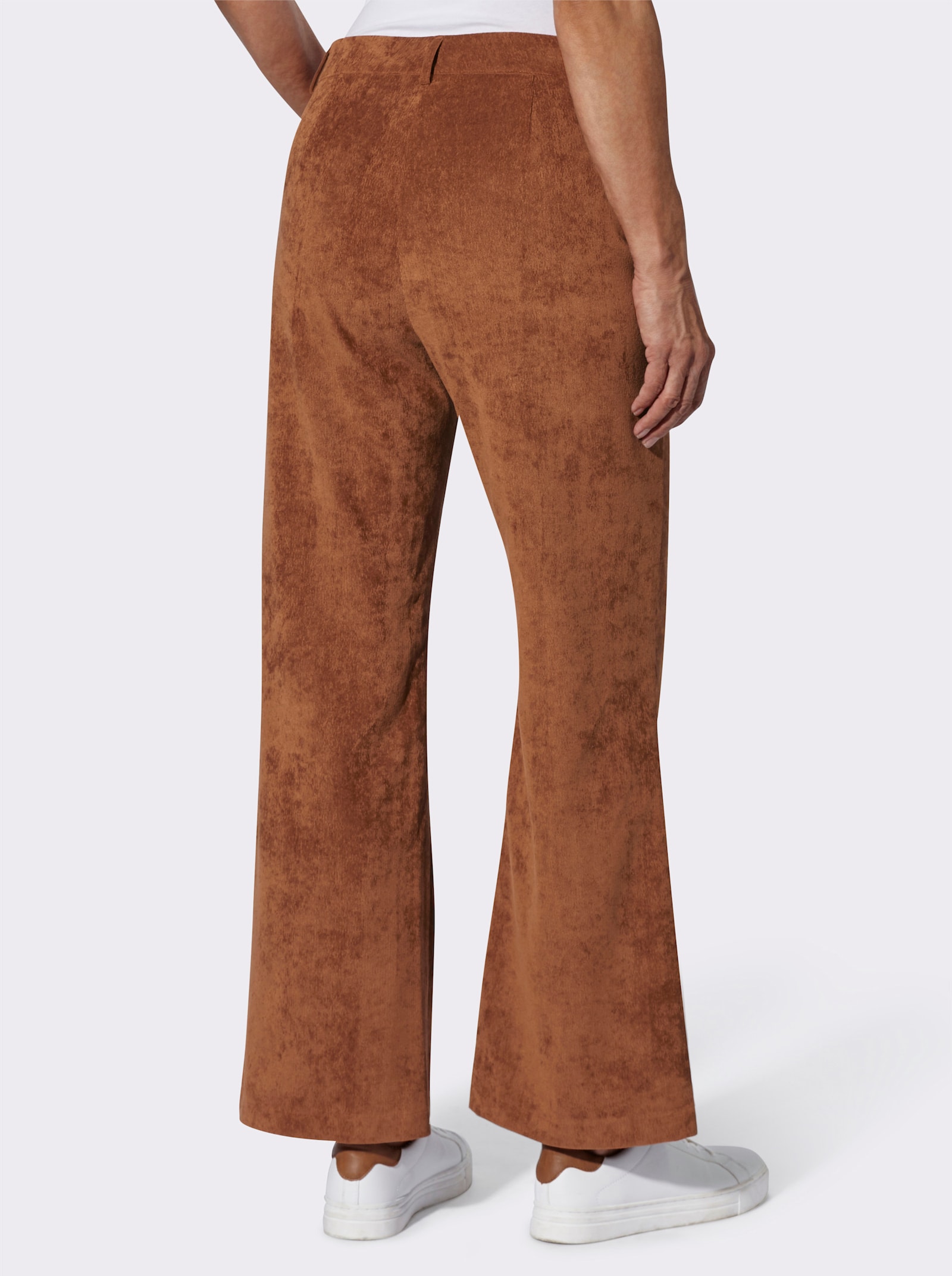 Ribcordbroek in uitlopend model - cognac