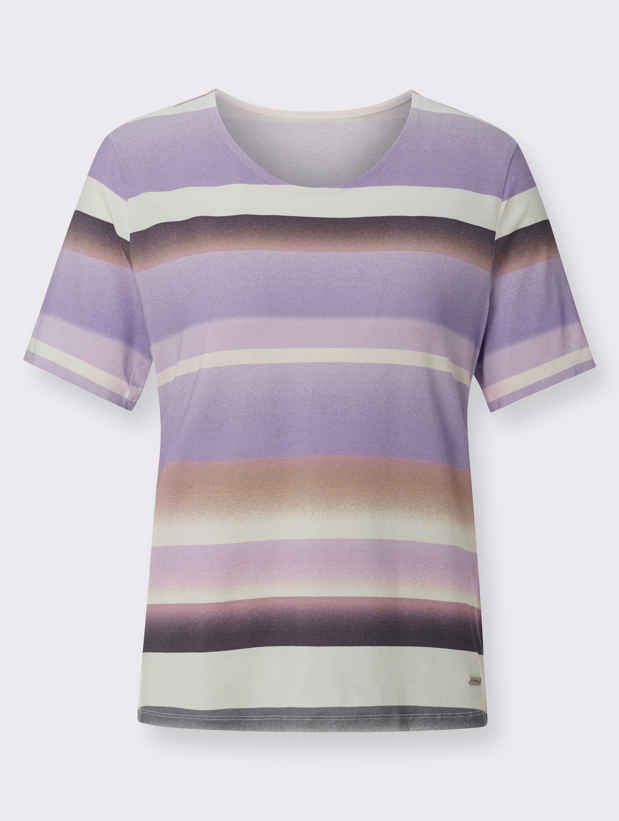 Tričko s krátkymi rukávmi - fialovo-biele prúžky