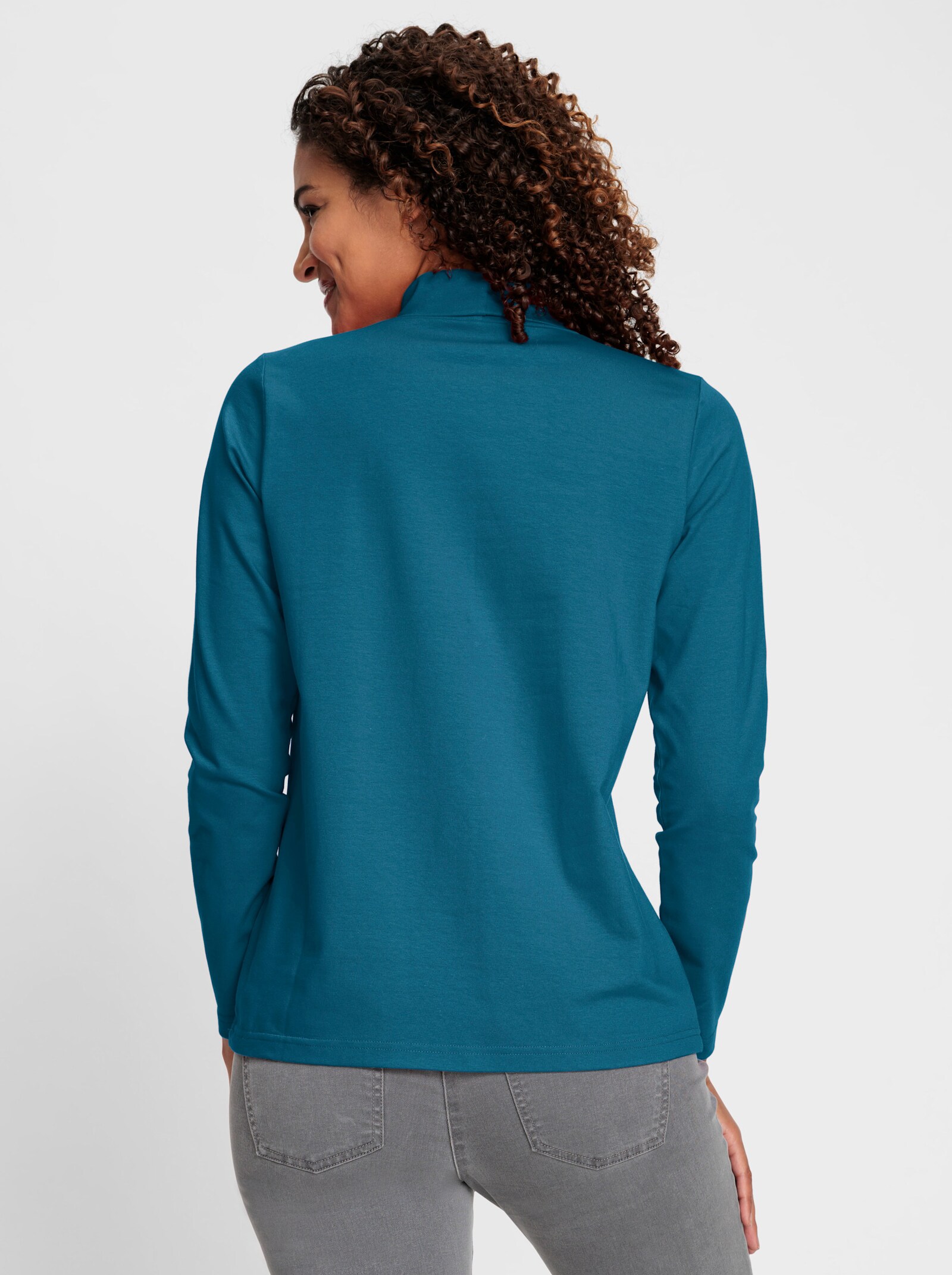 Tričko s rolákovým golierom z certifikovanej bavlny - topásová