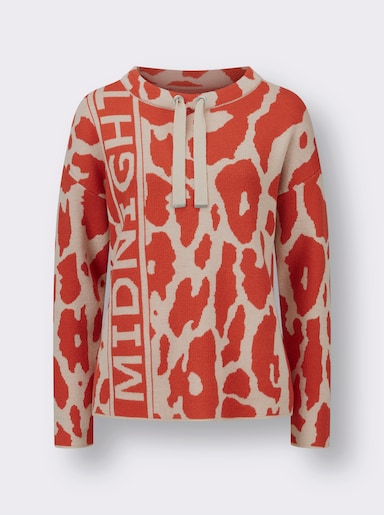 Pullover van jacquard - terra/zand