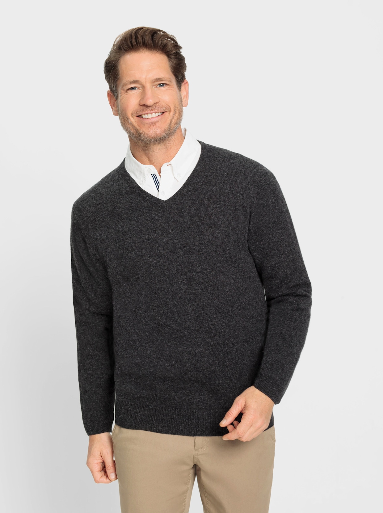 Marco Donati Kaschmir-Pullover - anthrazit-meliert