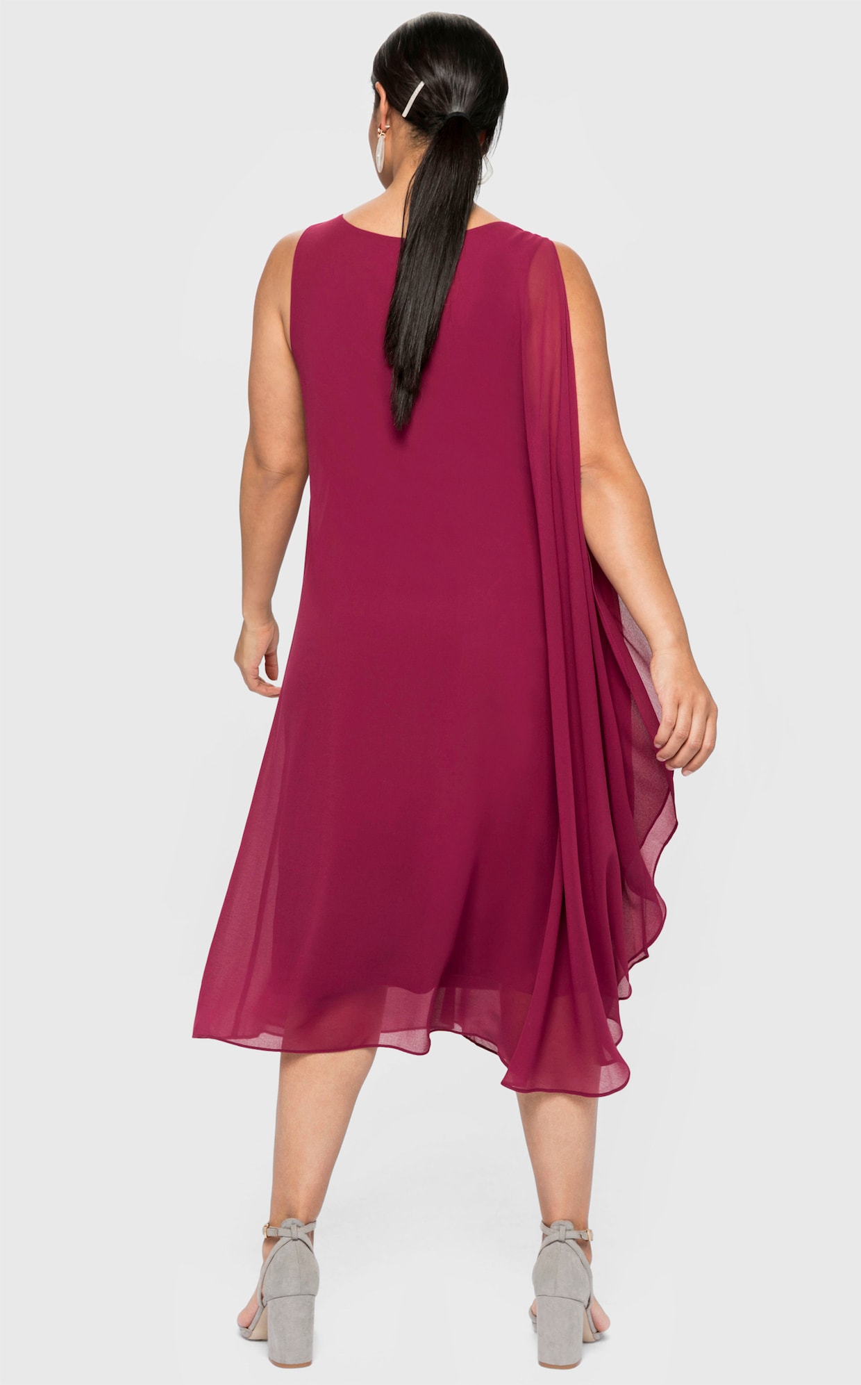 sheego Chiffon jurk - framboos