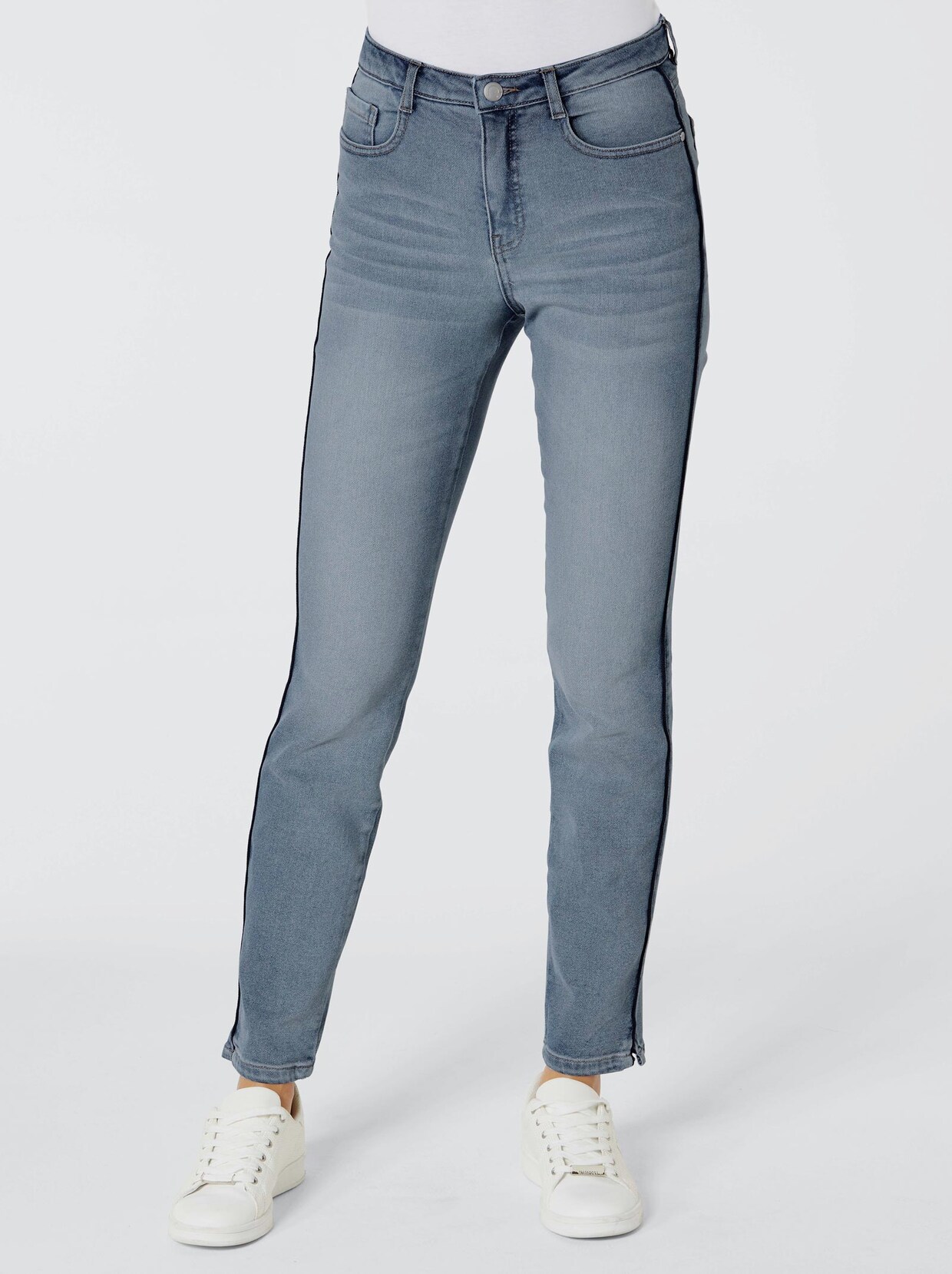 Creation L Premium Baumwoll-Lyocell-Jeans - blue-bleached