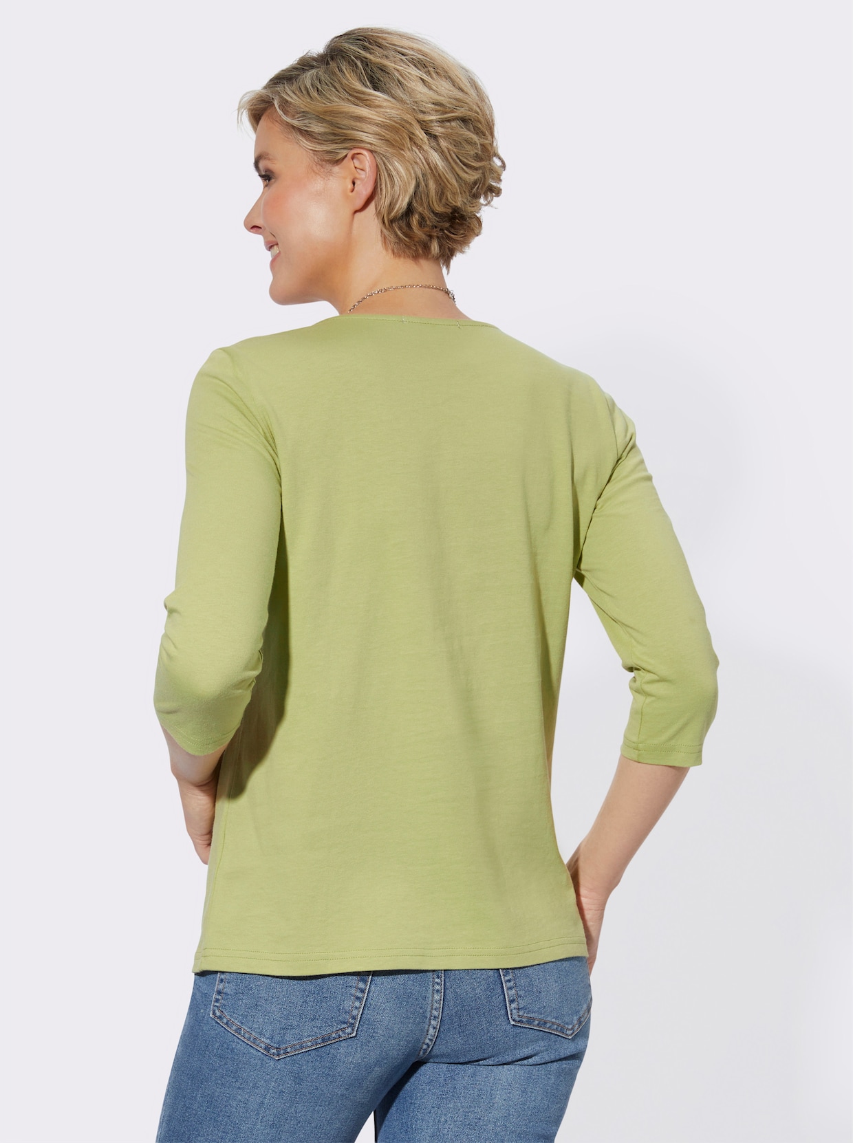 Shirt met ronde hals - lindegroen