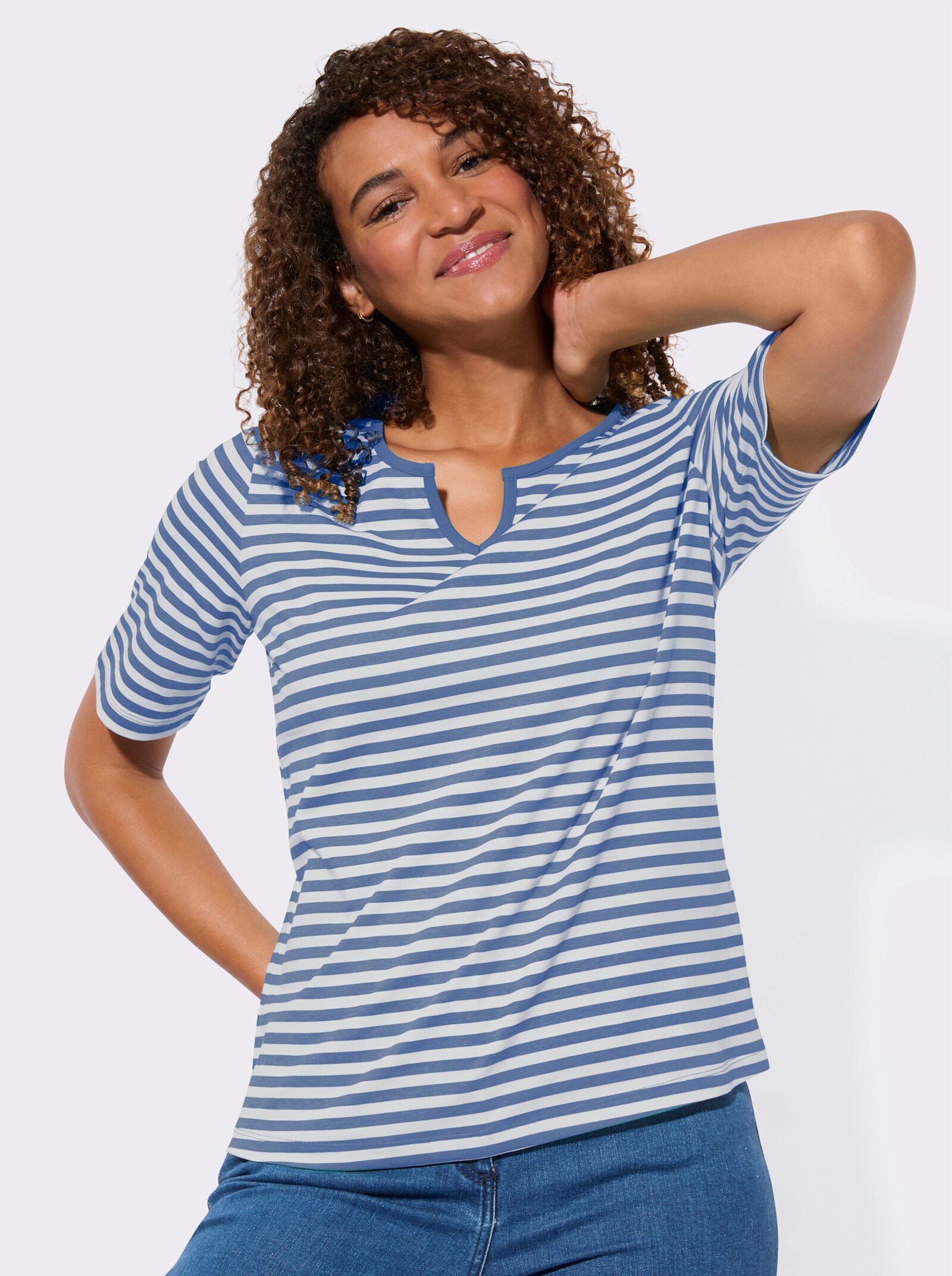 Shirt-Set mit kurzen Ärmeln - jeansblau
