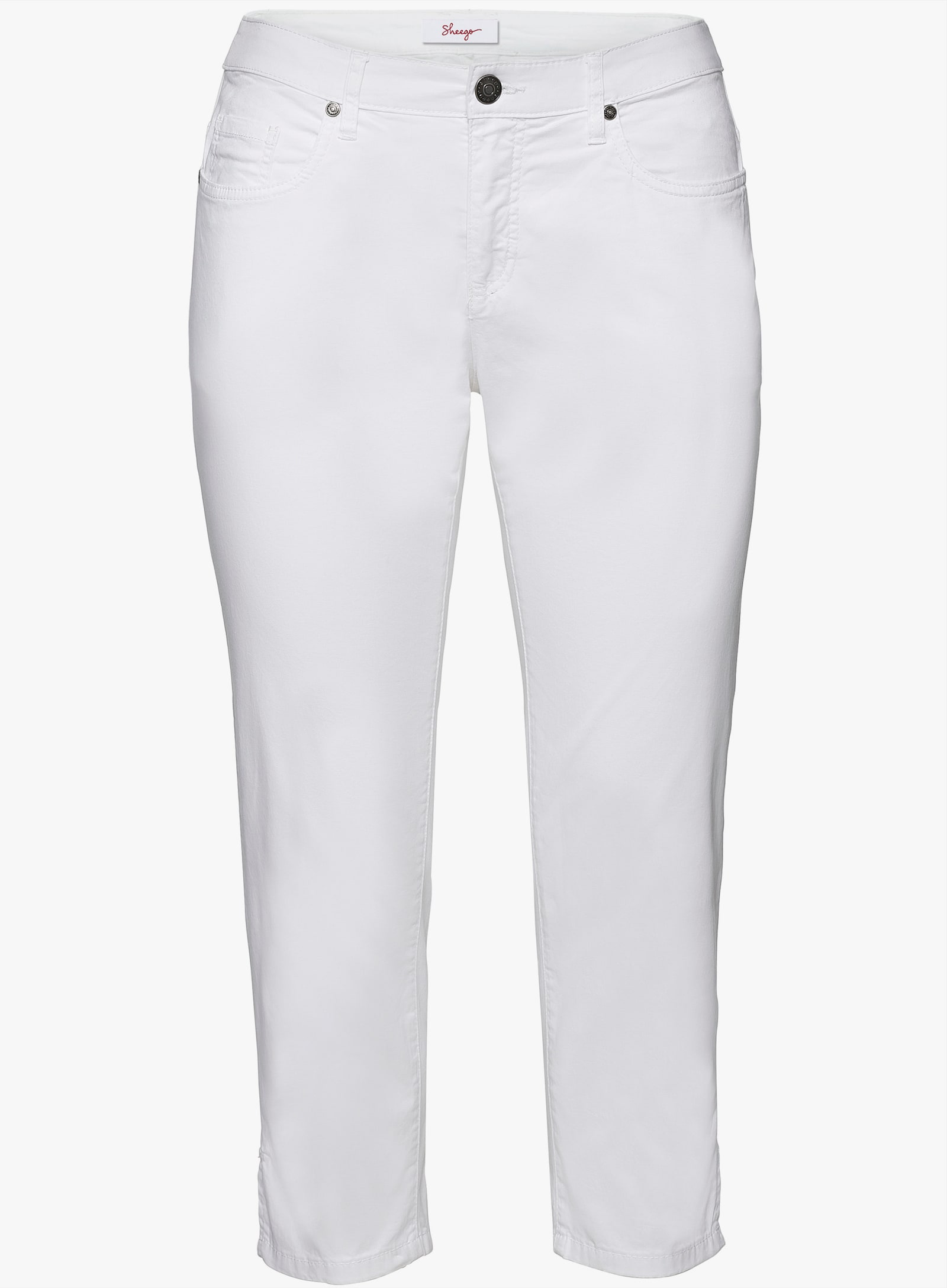 sheego 7/8-Hose in schmaler Form, aus Twill - weiß