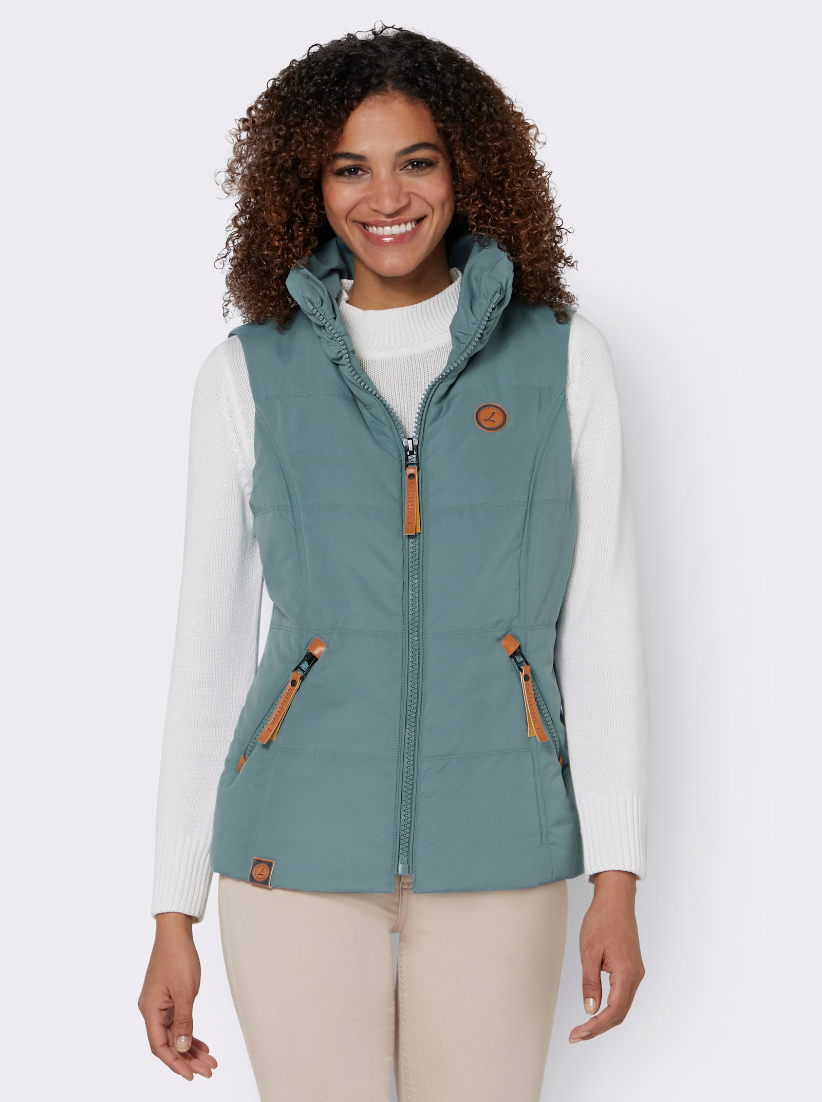 Steppweste in Microfaser-Qualität - jade