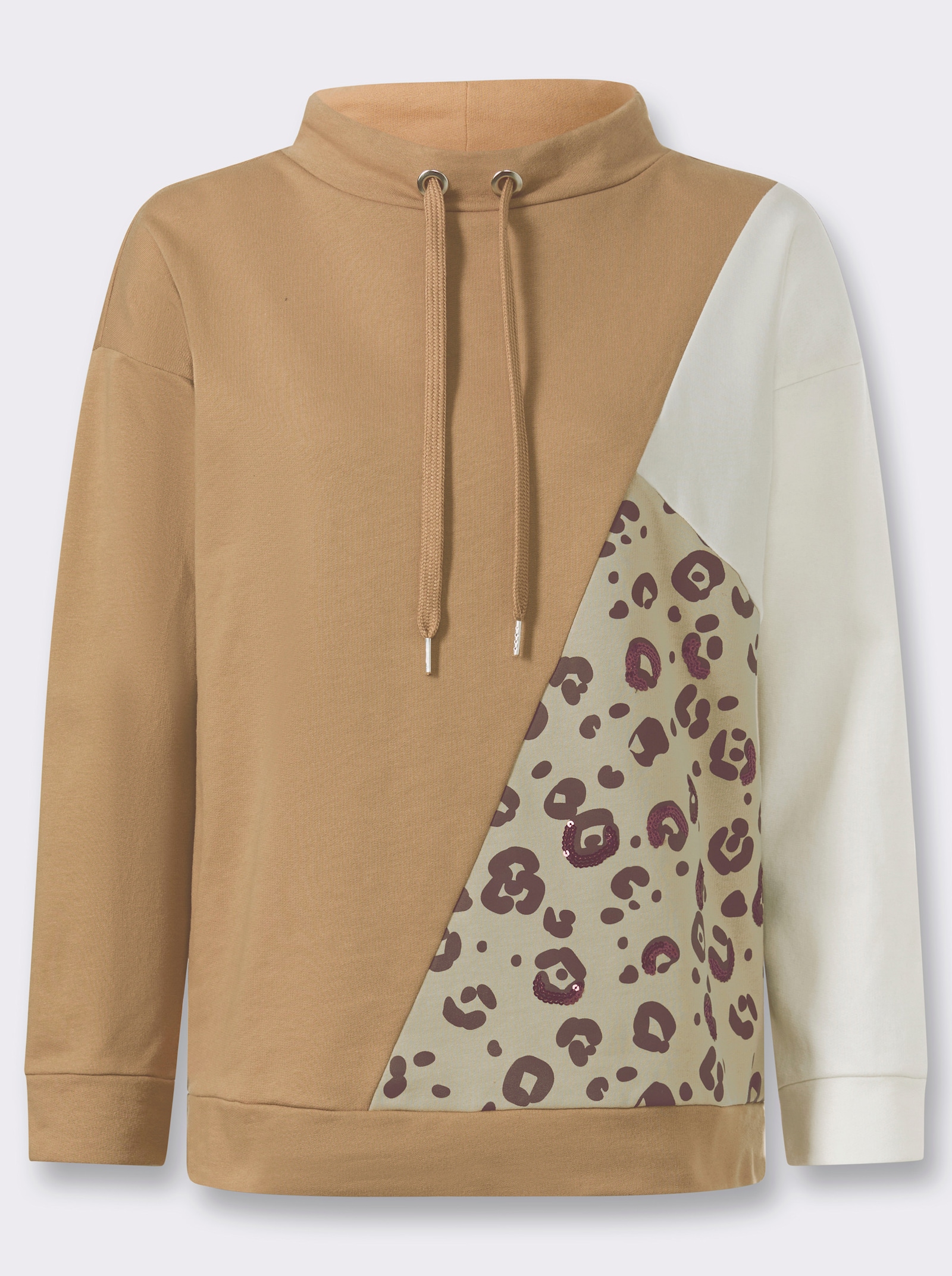 heine Sweatshirt mit Leo-Details - camel-ecru-bedruckt
