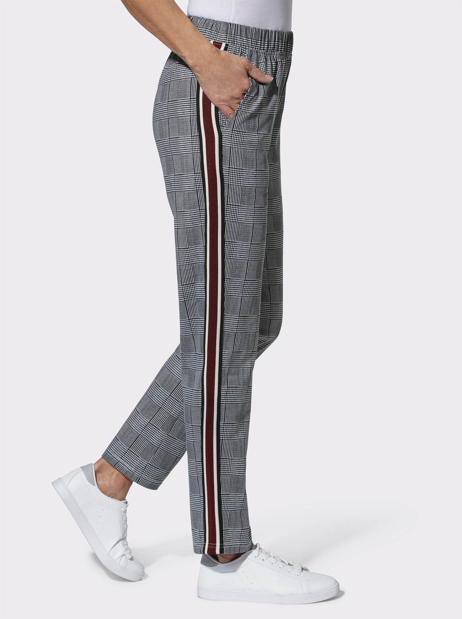 Freizeithose in Single-Jersey-Qualität - schwarz-weiß-bedruckt