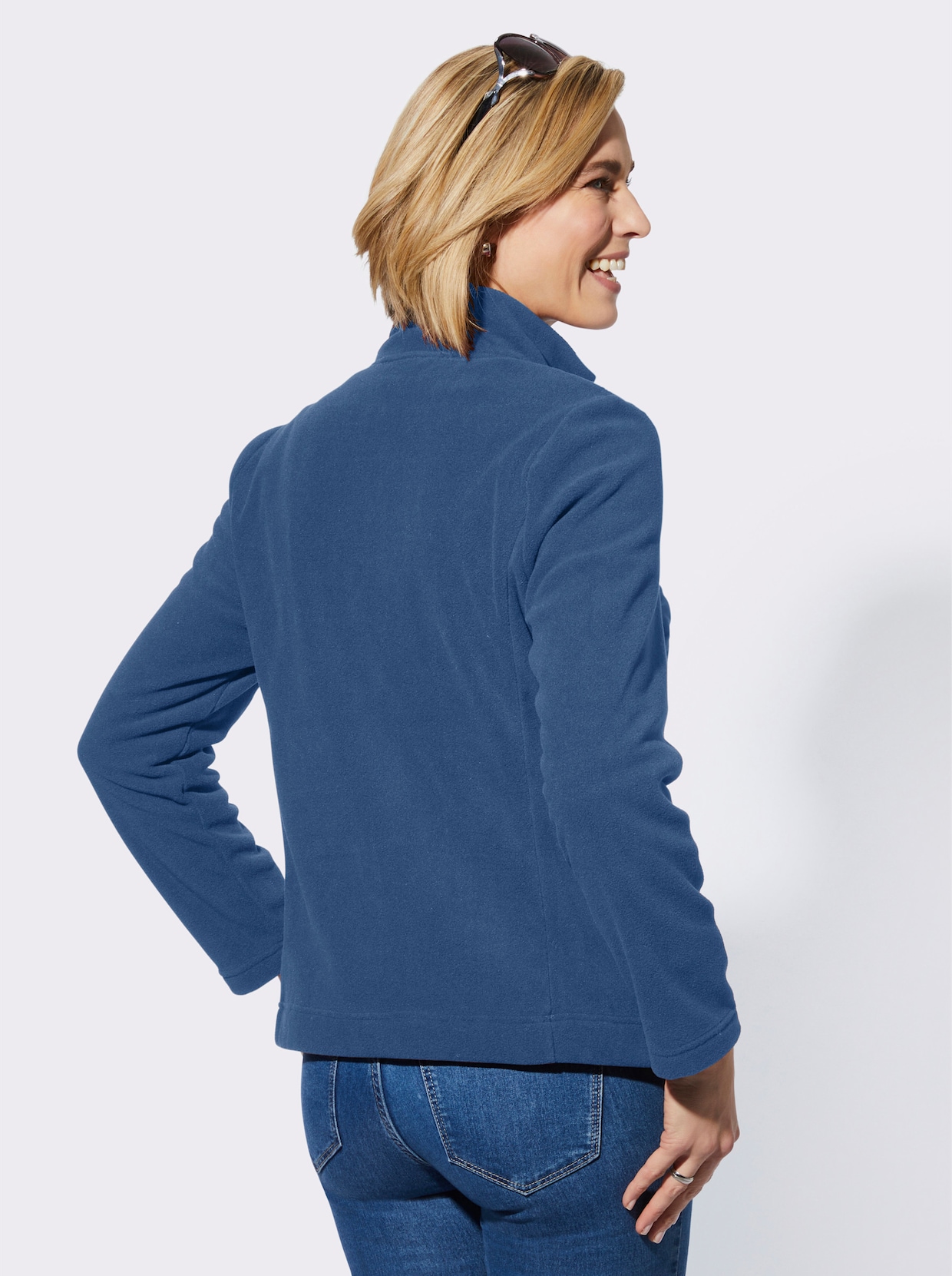 Fleece-Jacke - jeansblau