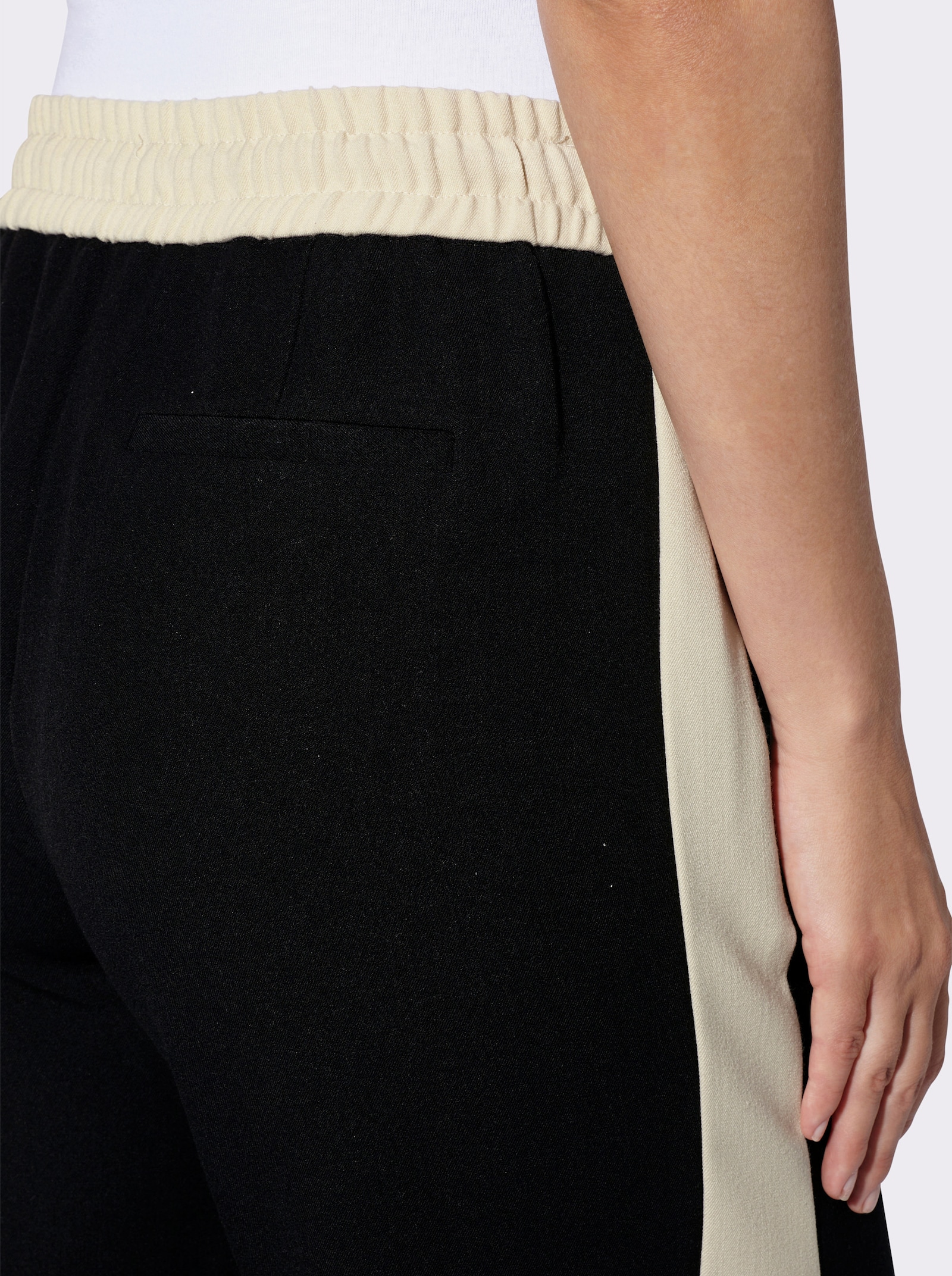 heine Webhose mit Galonstreifen - schwarz-sand