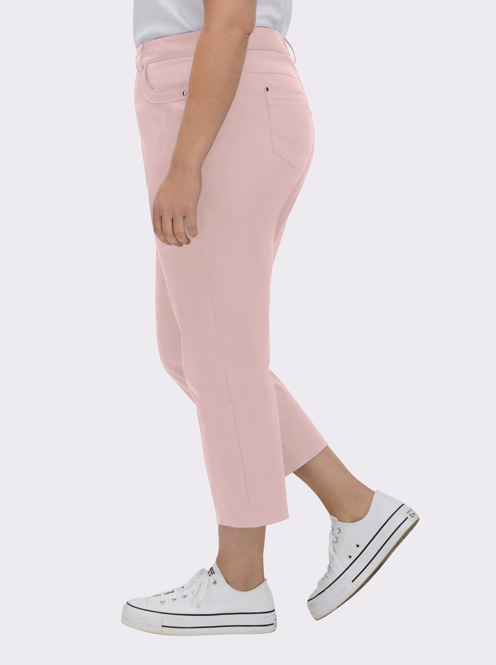 7/8-Jeans mit optisch streckenden Nähten - rosé
