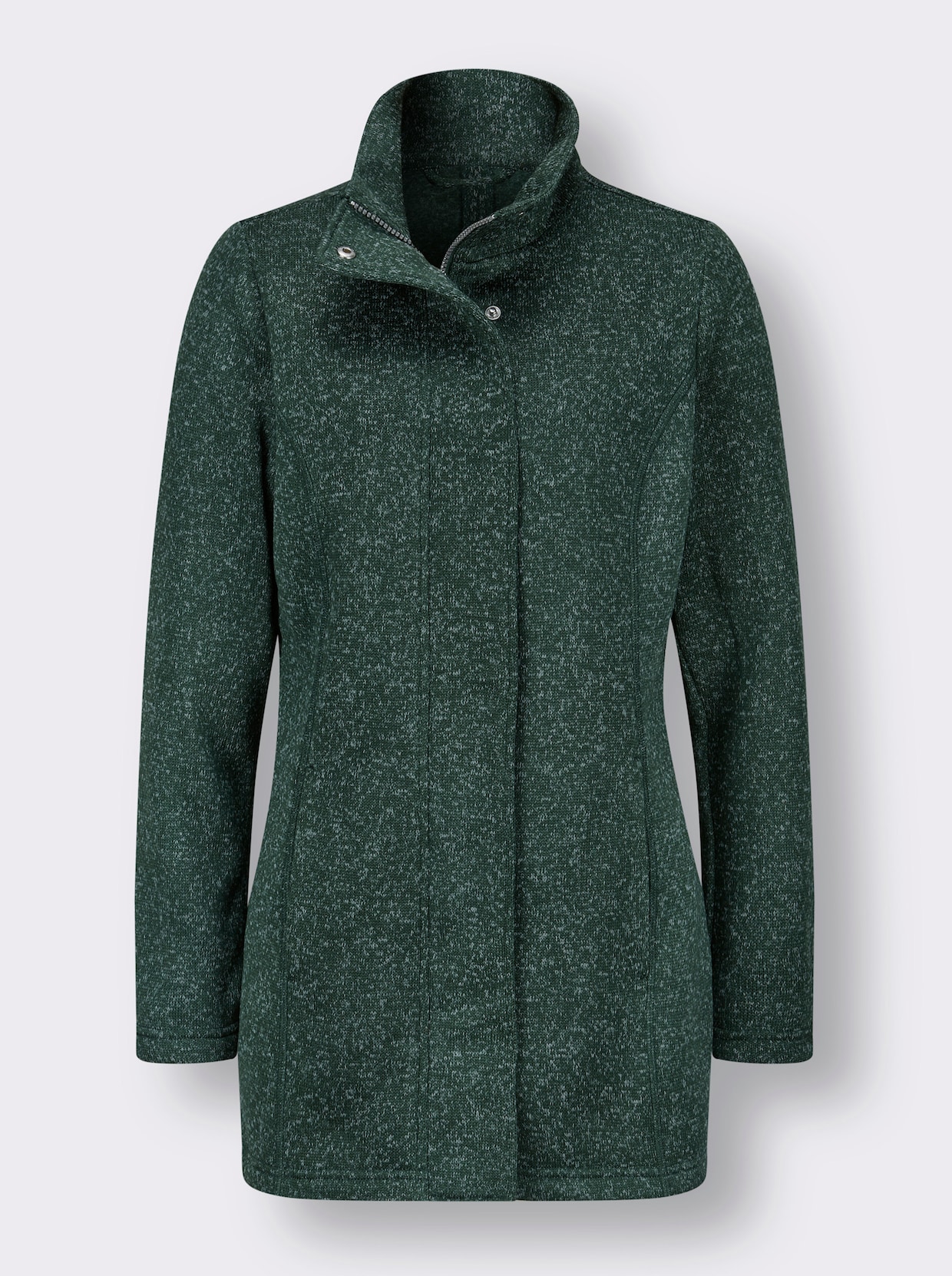 Strickfleecejacke - moos-jade-meliert