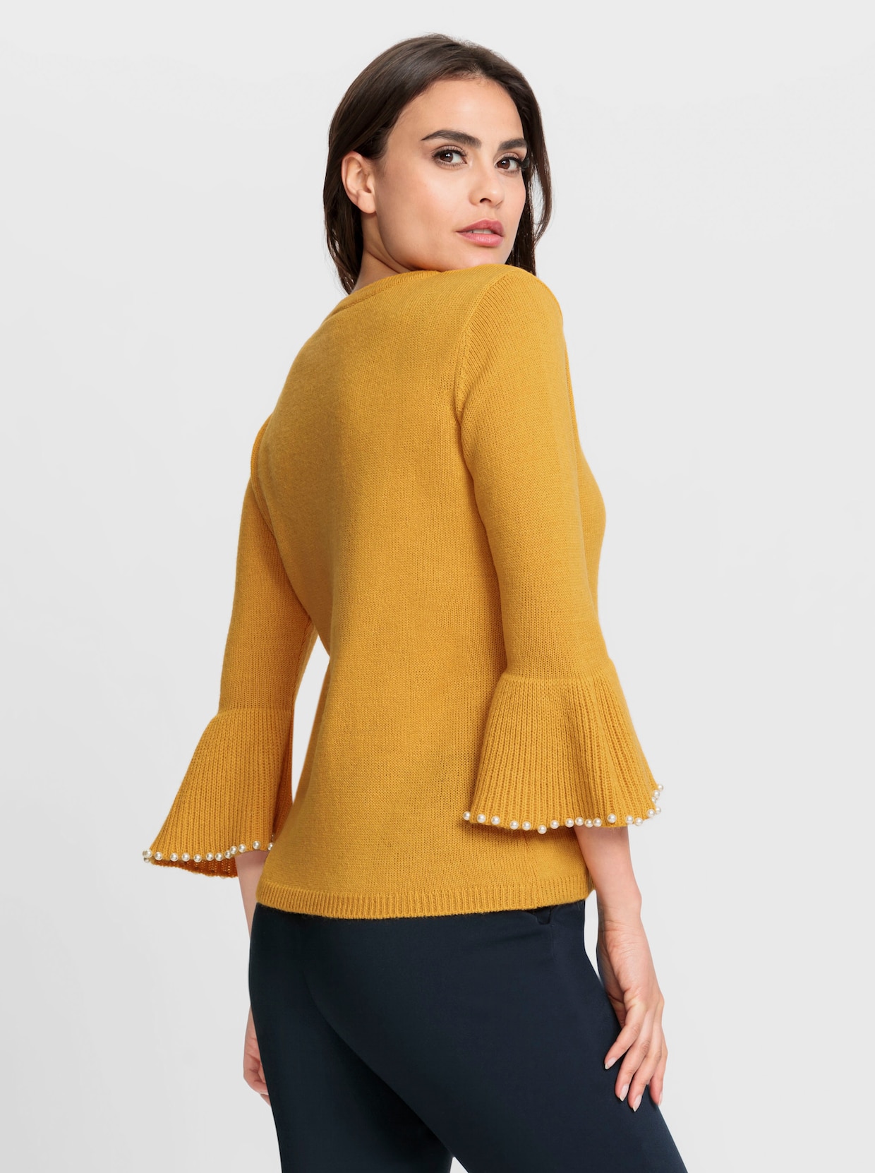 heine Pullover met 3/4-mouwen - oker